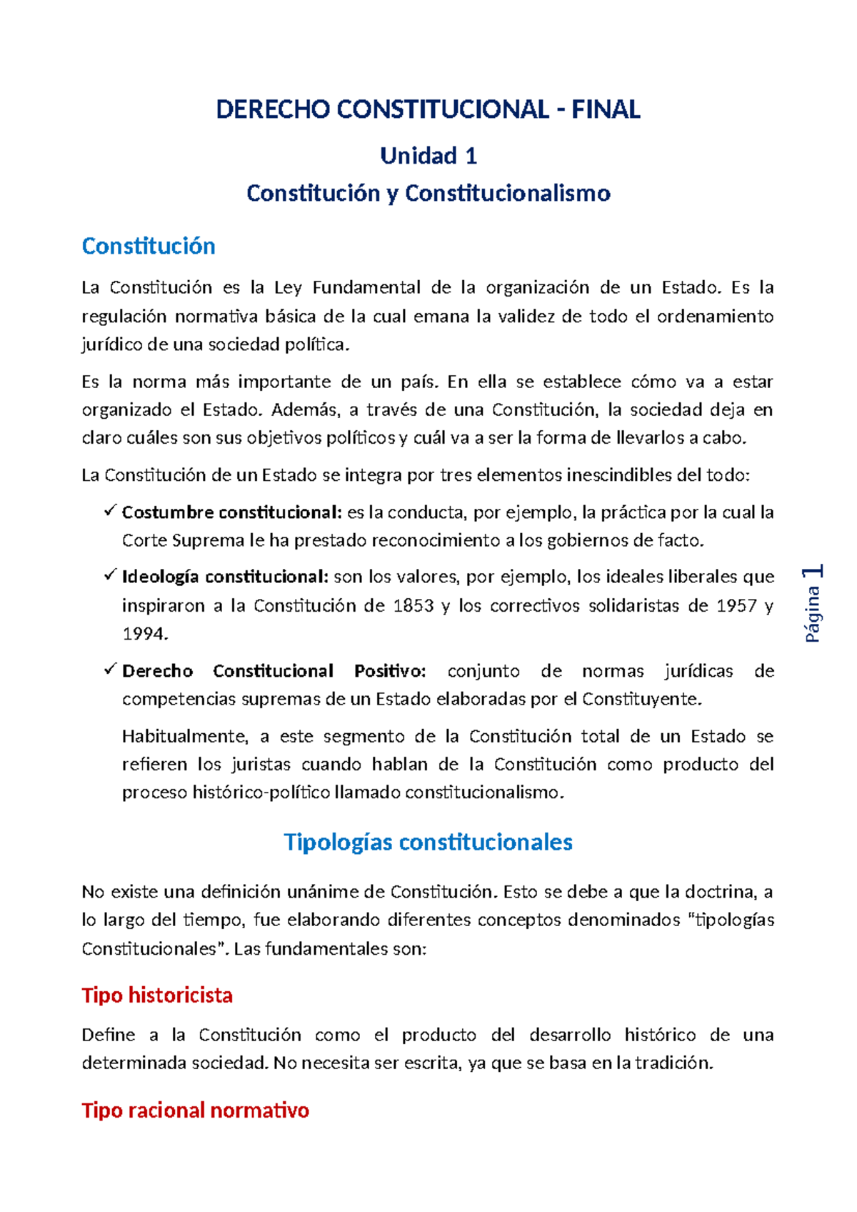 Derecho Constitucional - Final Exam - Resumen Completo y Análisis - Studocu