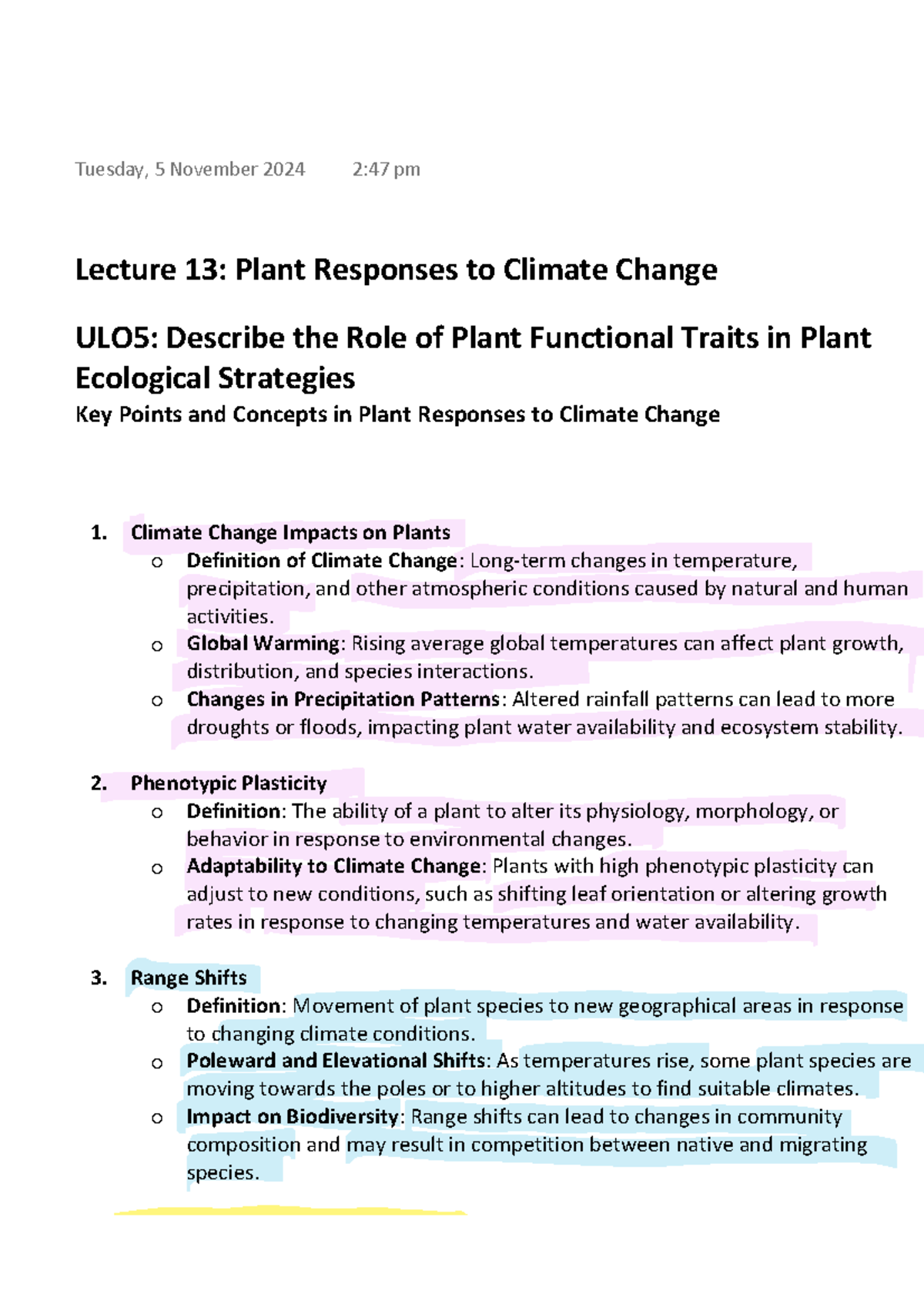 Lecture 13 Plant Responses to Climate Change - Global Warming: Rising ...