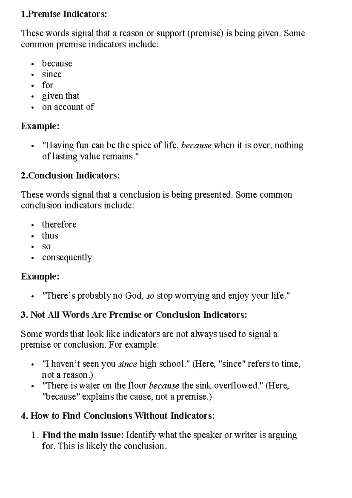 Chapter 02: Identifying Premises and Conclusions - Studocu