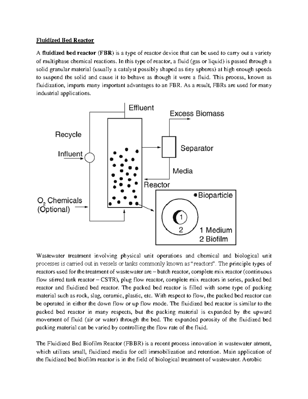 Fluidized Bed Reactor and UASBR: A Comprehensive Overview - Studocu
