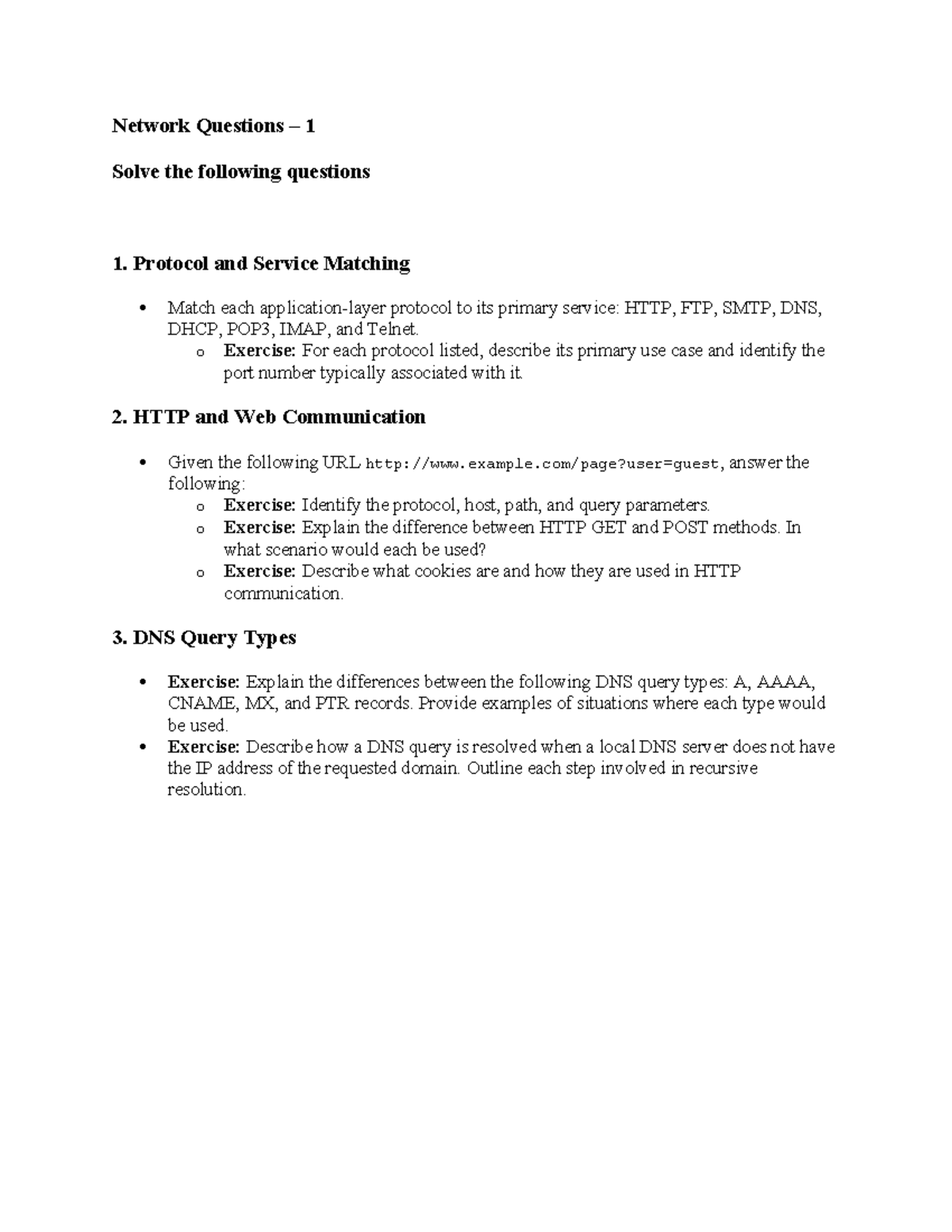 Network Protocols and Services - Practice Questions Quiz - Studocu