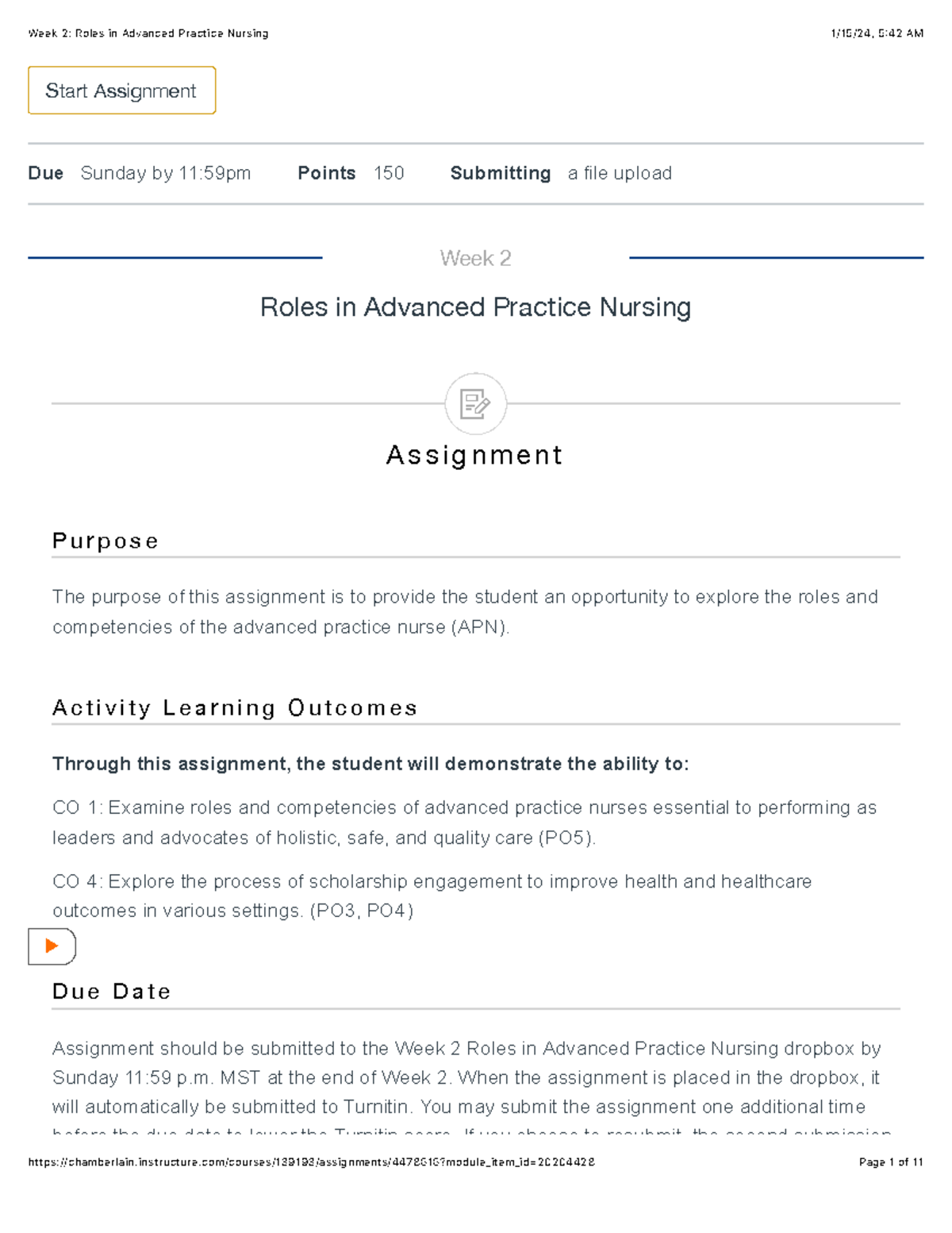NR500NP Week 2 Assignment: Exploring Roles of Advanced Practice Nurses ...