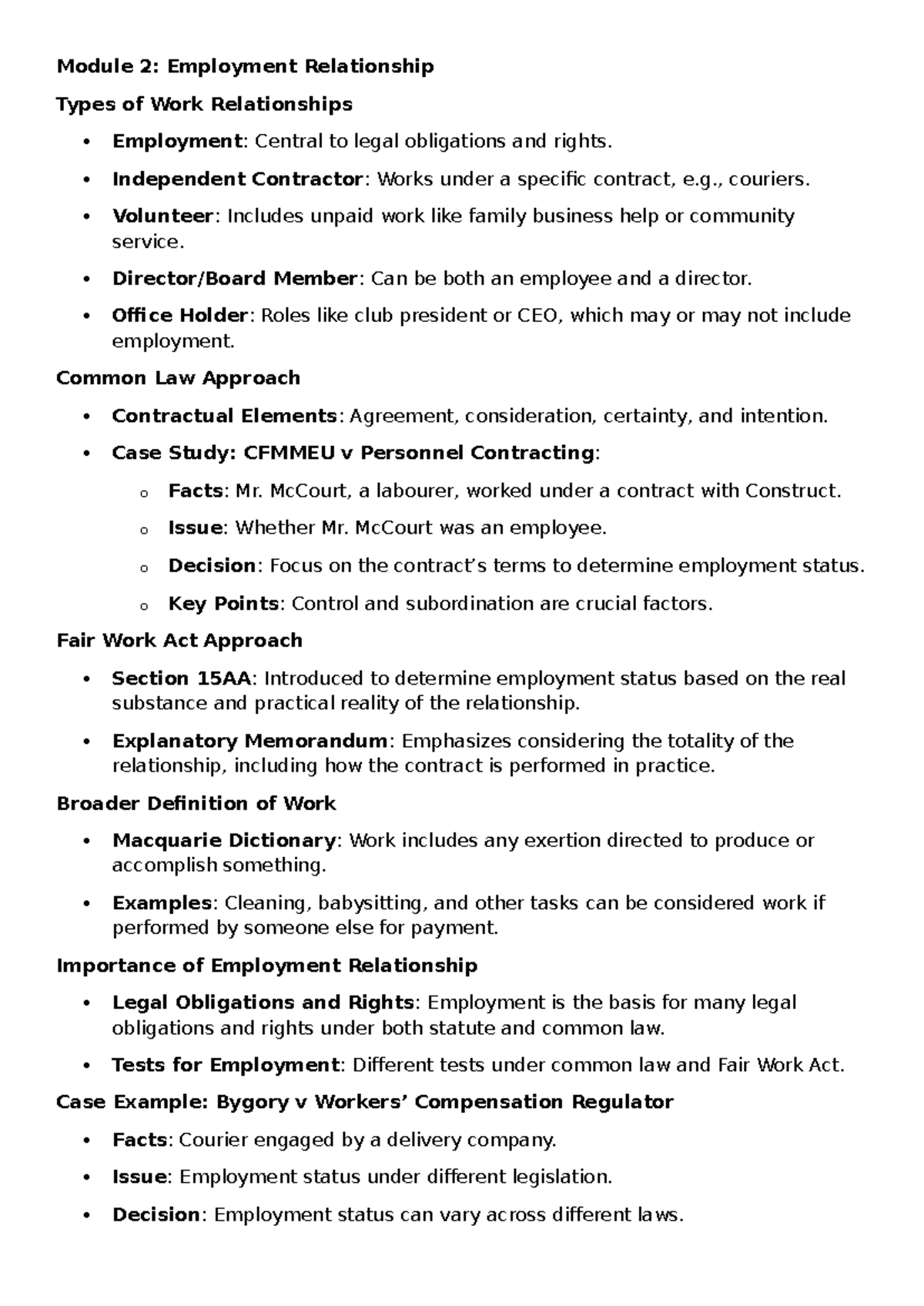 Module 2 - Employment Relationship - Module 2: Employment Relationship ...