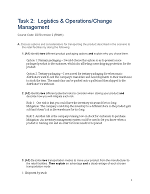 D079 - Task 1 - PASSED FIRST ATTEMPT - D079 RNM1 or BXM1 - Business ...