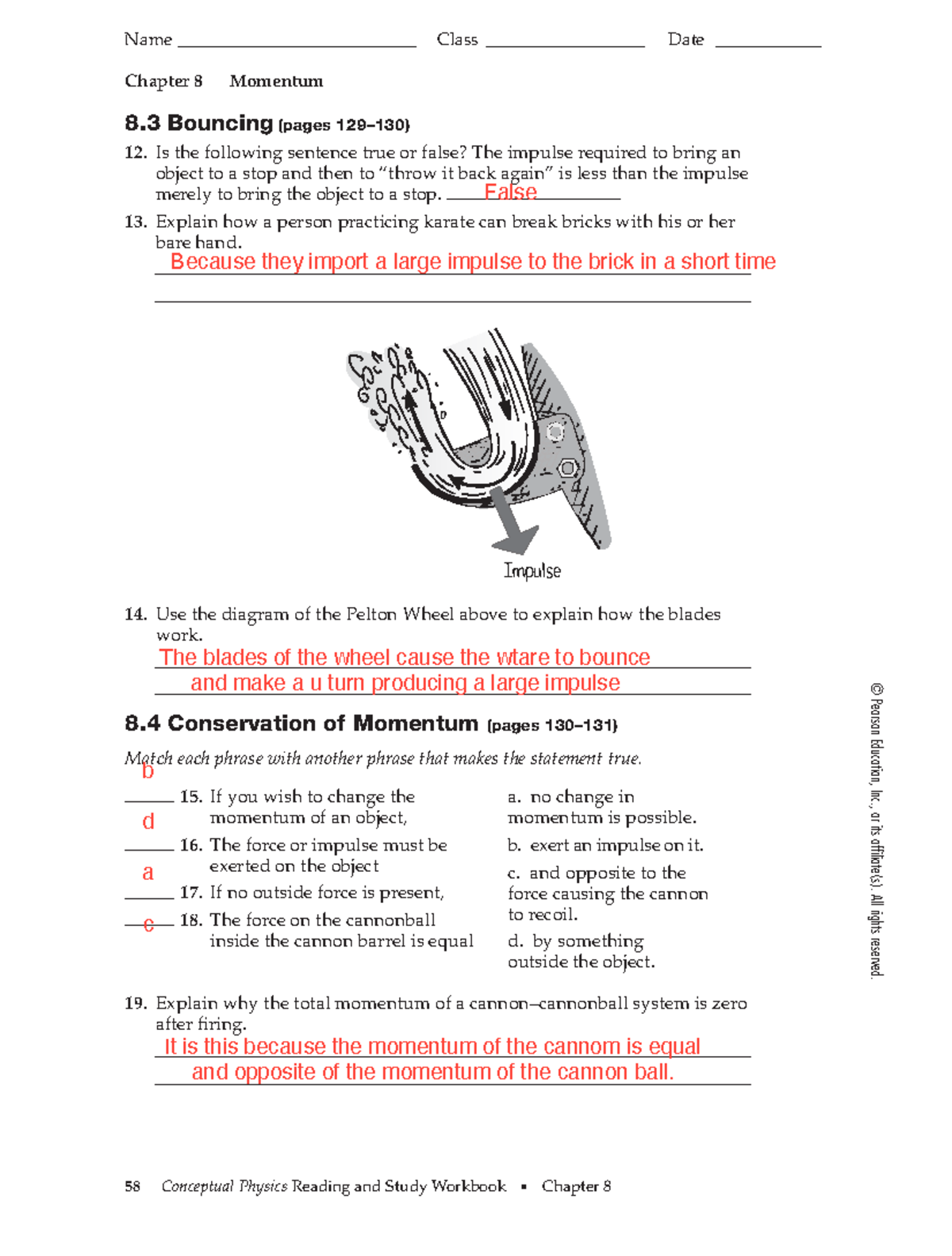 8 - Worksheet: Chapter 8 Momentum & Impulse Concepts - Studocu