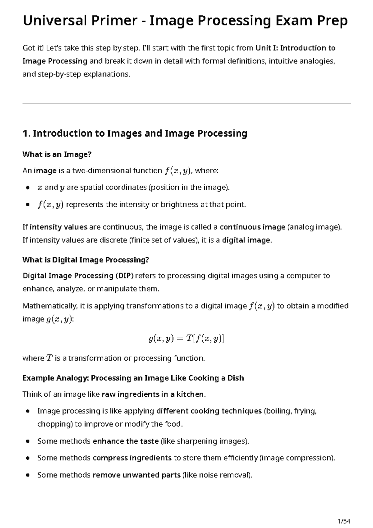 Universal Primer: Image Processing Exam Prep (Final Exam) - Studocu