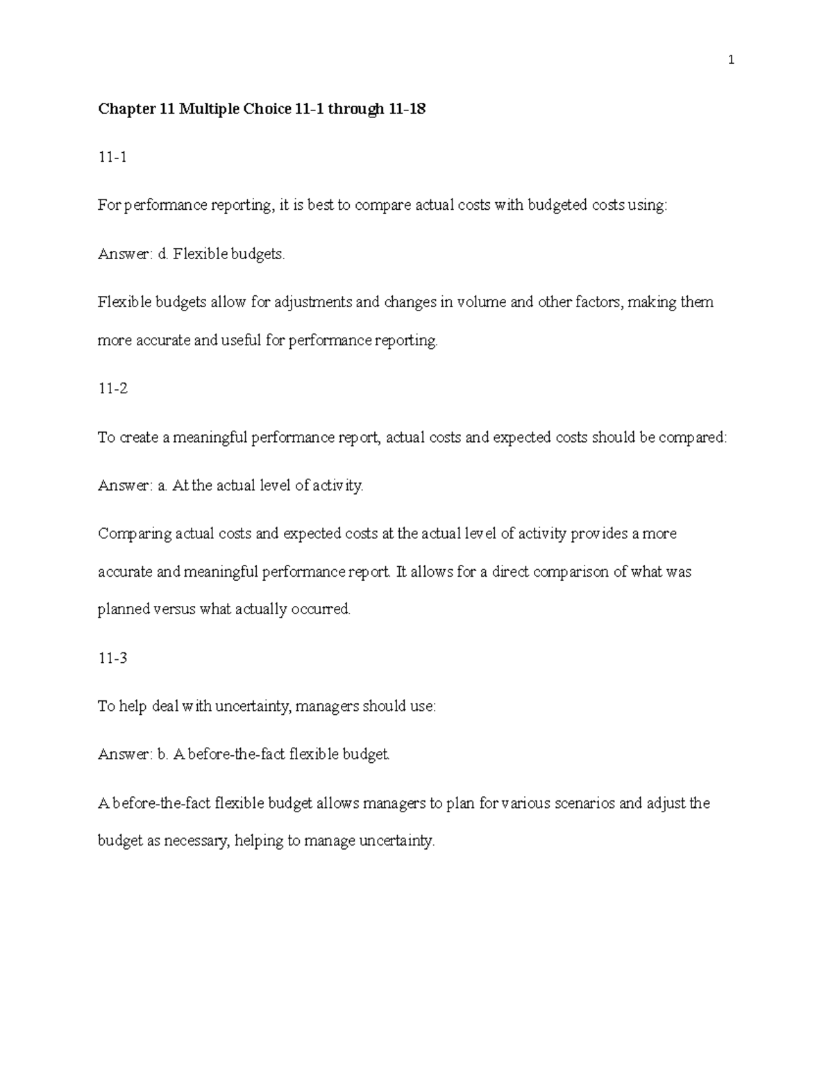 Acc500 - Chapter 11 Multiple Choice Questions & Answers - Studocu