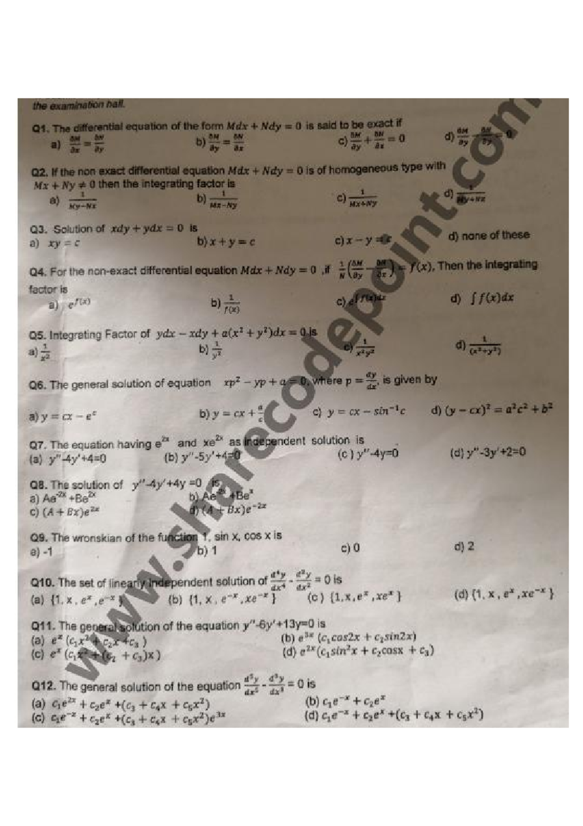 MTH-166 ETP - Comprehensive End Term Paper Overview - Studocu