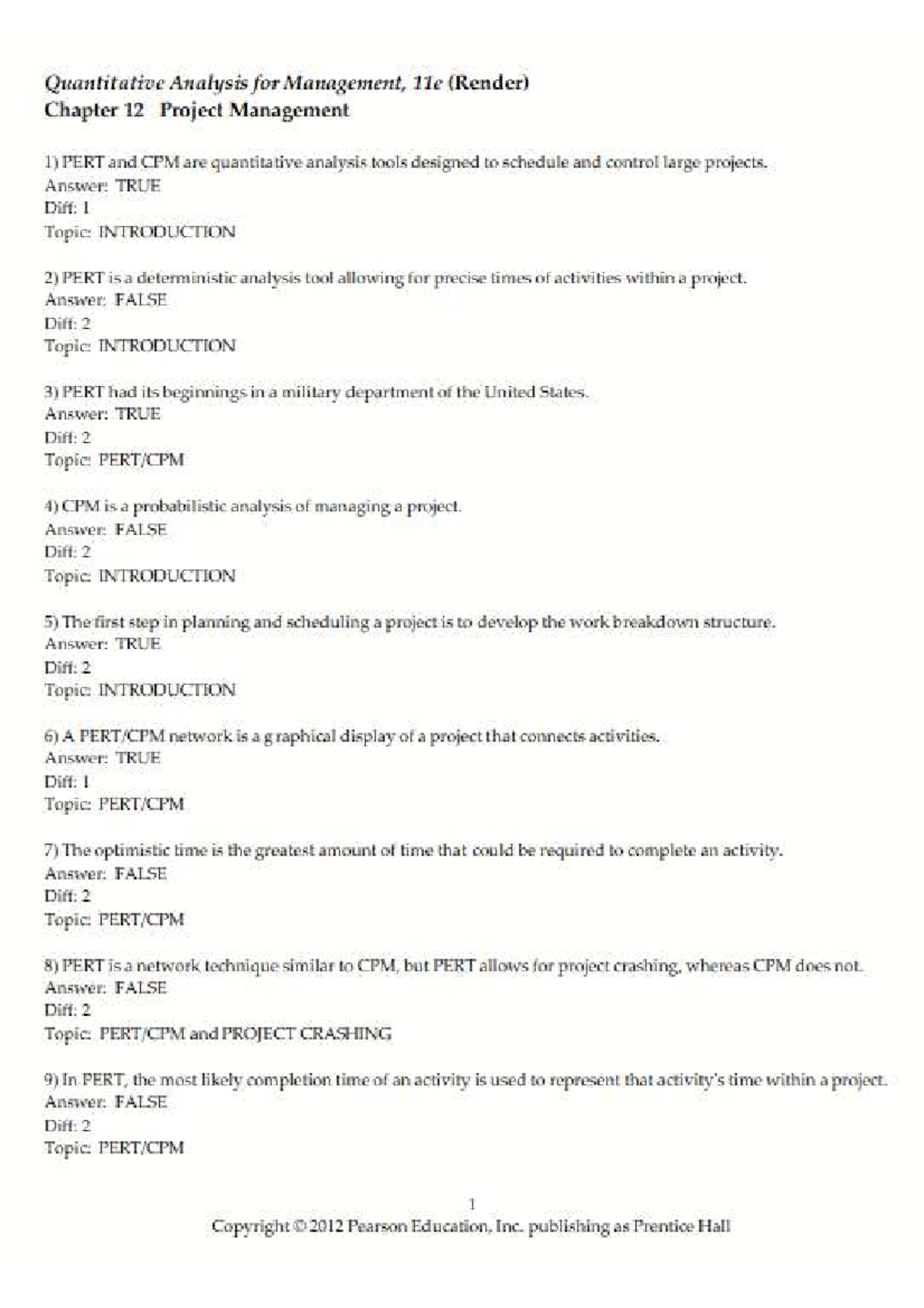 Ebook Chapter 12 Part 1: Quantitative Management Analysis Techniques ...
