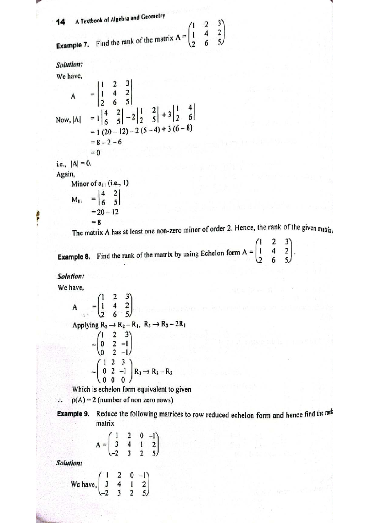 AG - Algebra and Geometry: Matrix Rank Examples and Solutions - Studocu