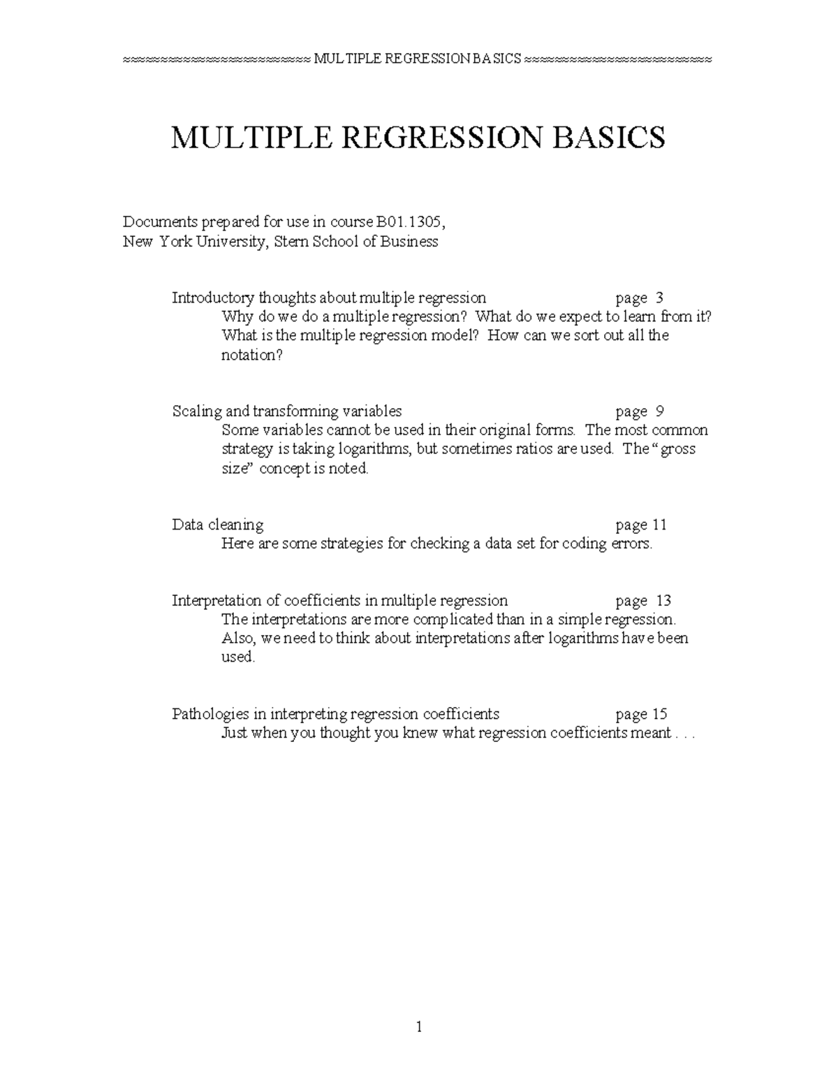 Multiple Regression Basics Collection - ≈≈≈≈≈≈≈≈≈≈≈≈≈≈≈≈≈≈≈≈≈≈≈≈≈ ...