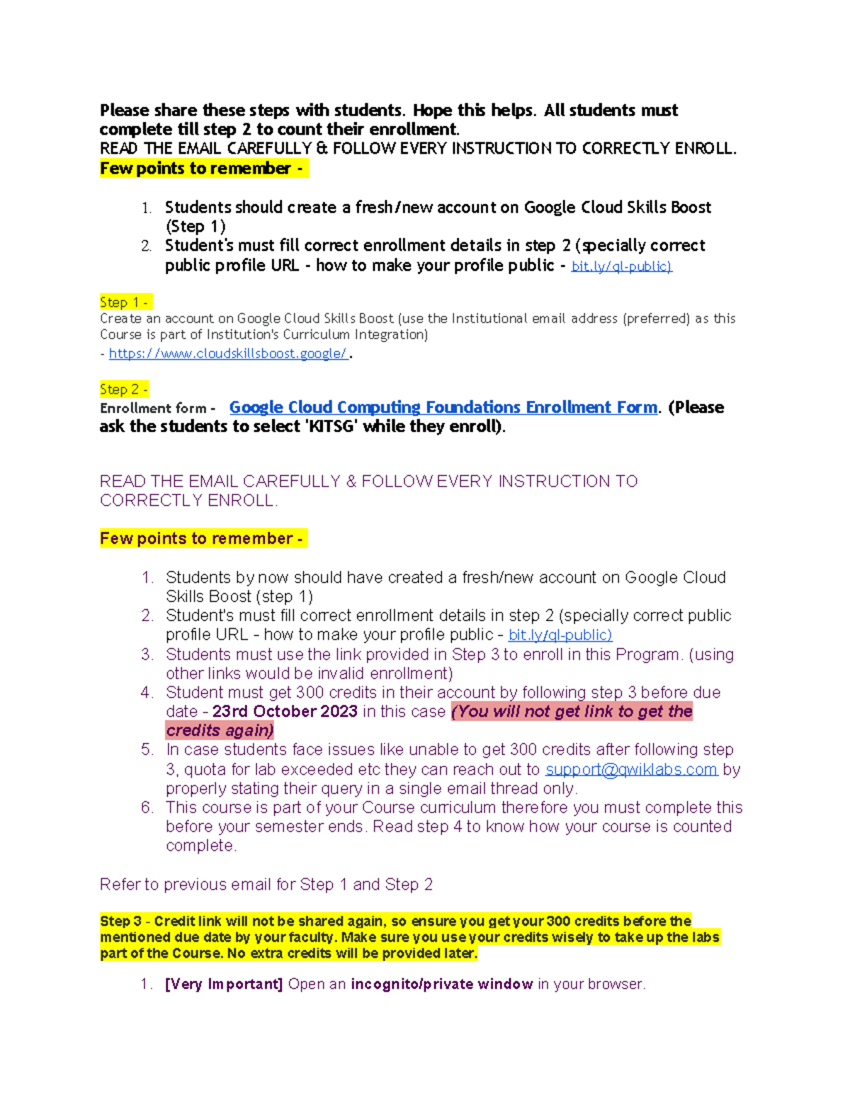 Google Cloud Computing Foundations Enrollment Steps (GCCF) - Studocu
