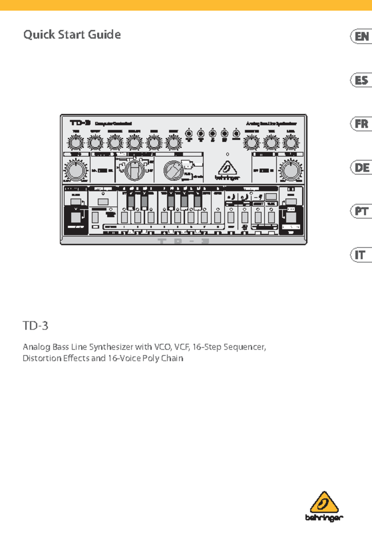 TD-3 Quick Start Guide: Setup and Safety Instructions - Studocu