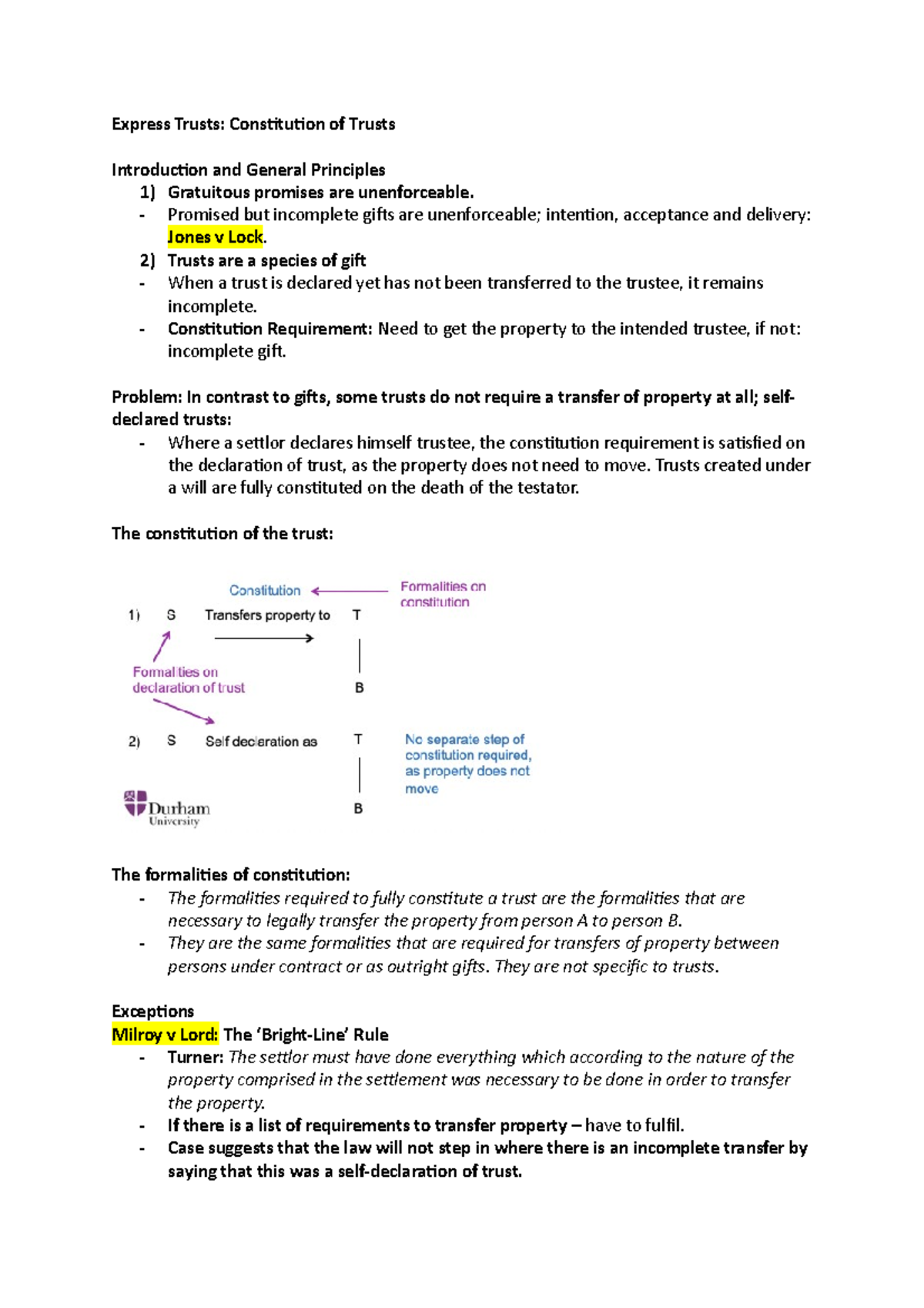 Express Trusts - Constitution - Express Trusts: Constitution of Trusts ...