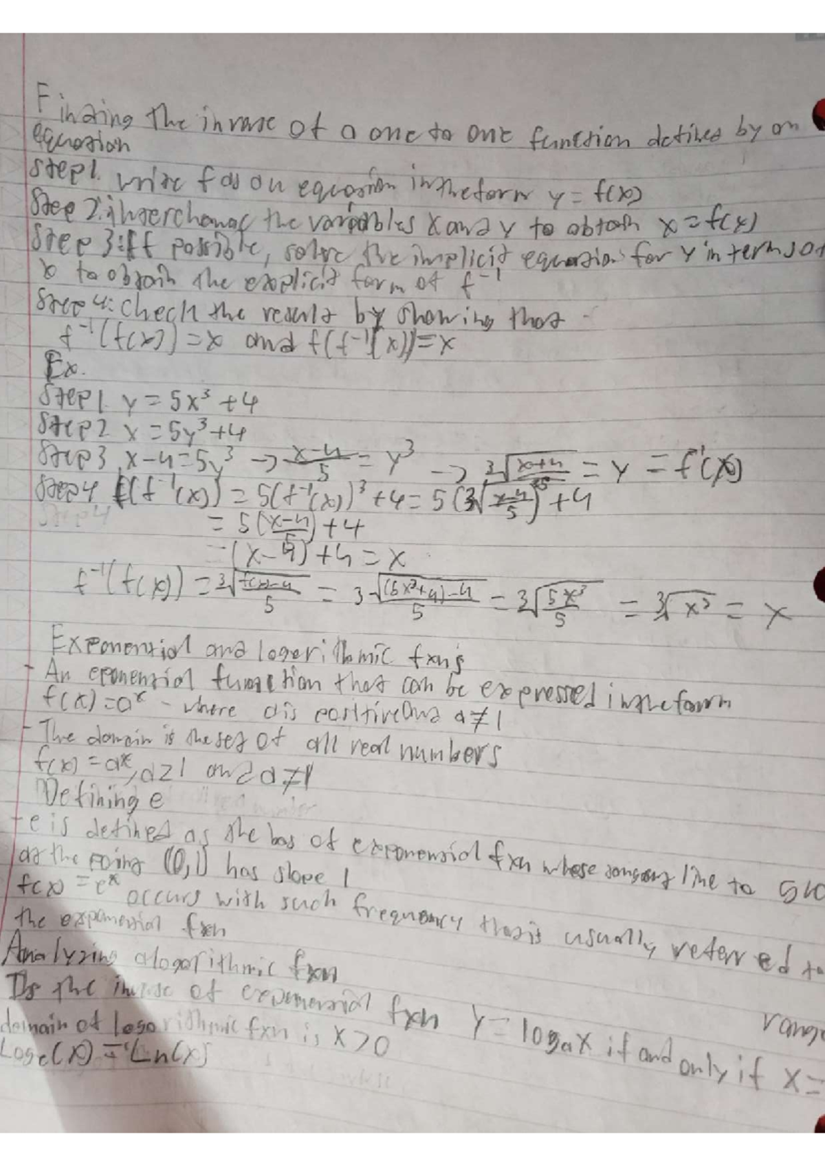 20250928 104515 - Class Notes on One-to-One Functions and Exponential ...