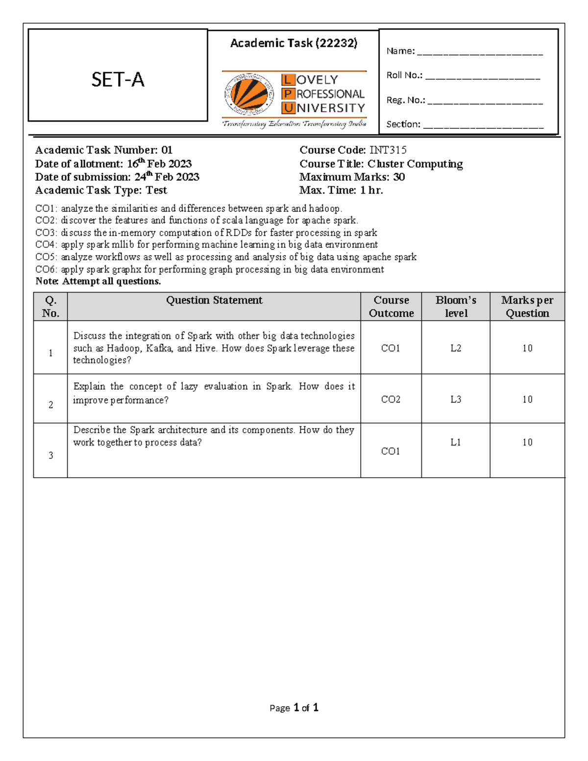 7.1 CA1 INT315 - Practice Questions - Name ...