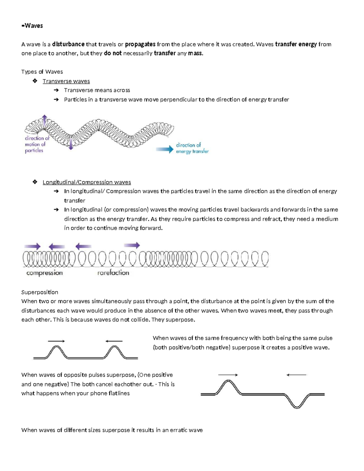Waves: Types, Properties, and Applications in Physics (PHYS 101) - Studocu