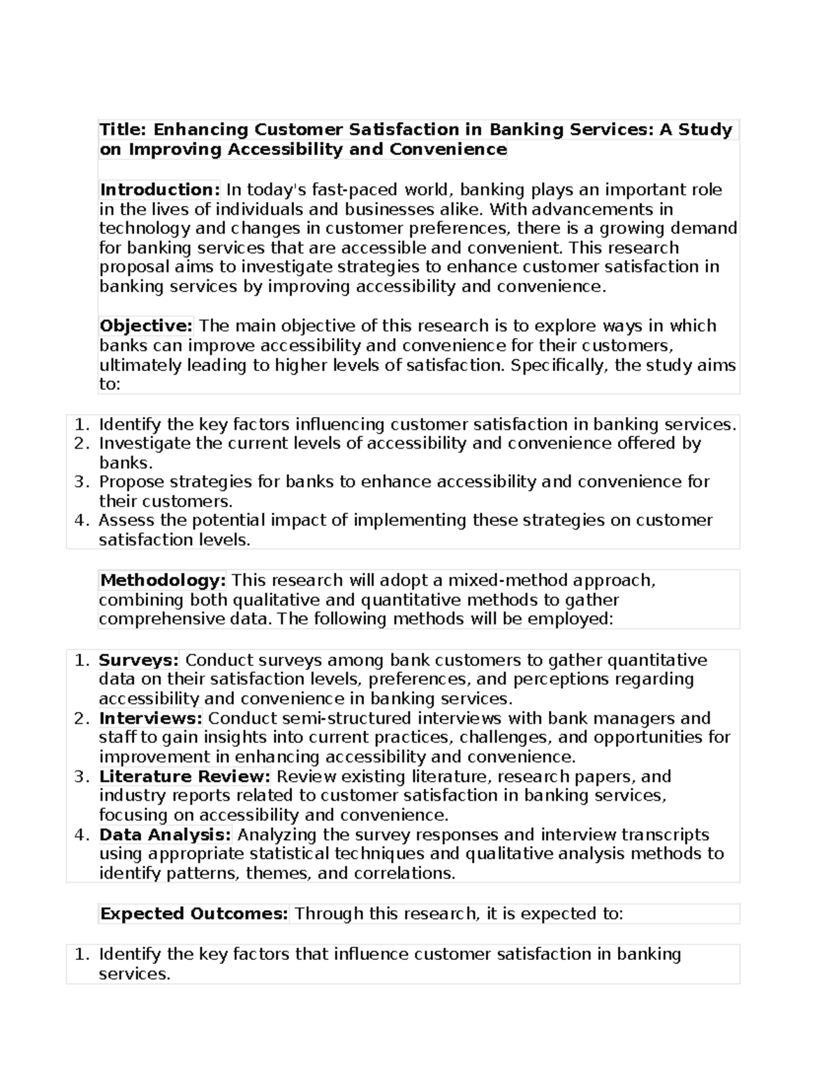 Enhancing Customer Satisfaction in Banking Services: A Study Report ...