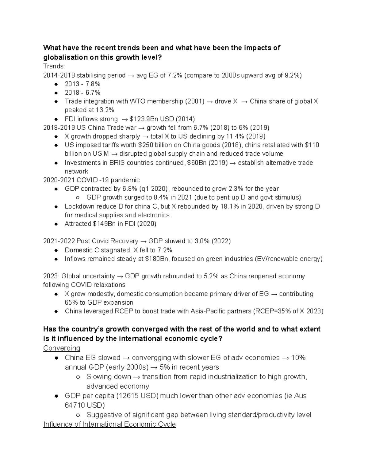 China's Economic Growth Trends and Globalization Impacts (ECO 101 ...