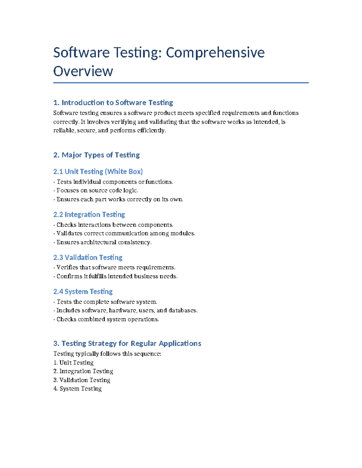 Software Testing (CS101): Comprehensive Overview and Key Types - Studocu