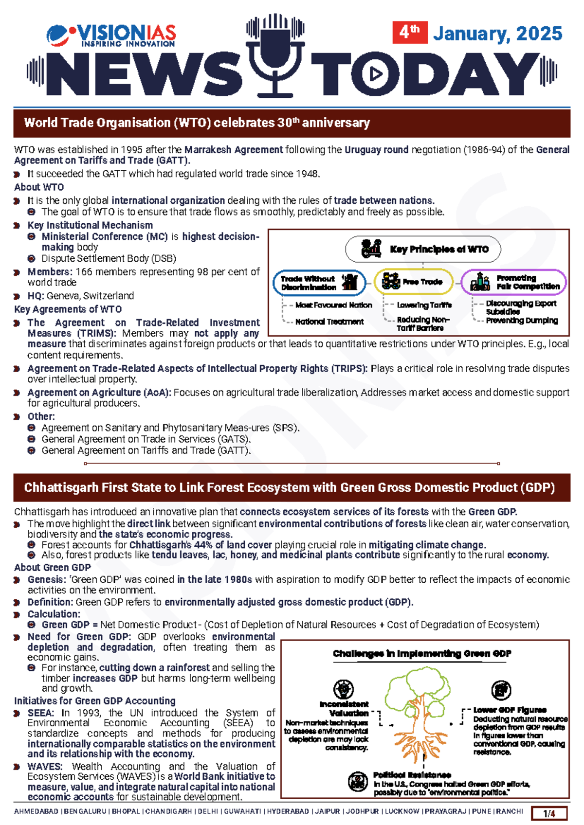 Vision IAS Daily Current Affairs 4 January 2025 - Chhattisgarh has ...