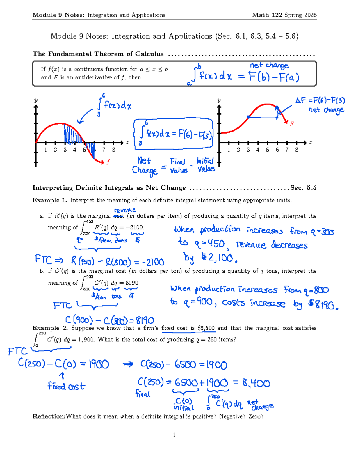 Module 9 Notes: Integration & Applications (Math 122, Spr 2025) - Studocu