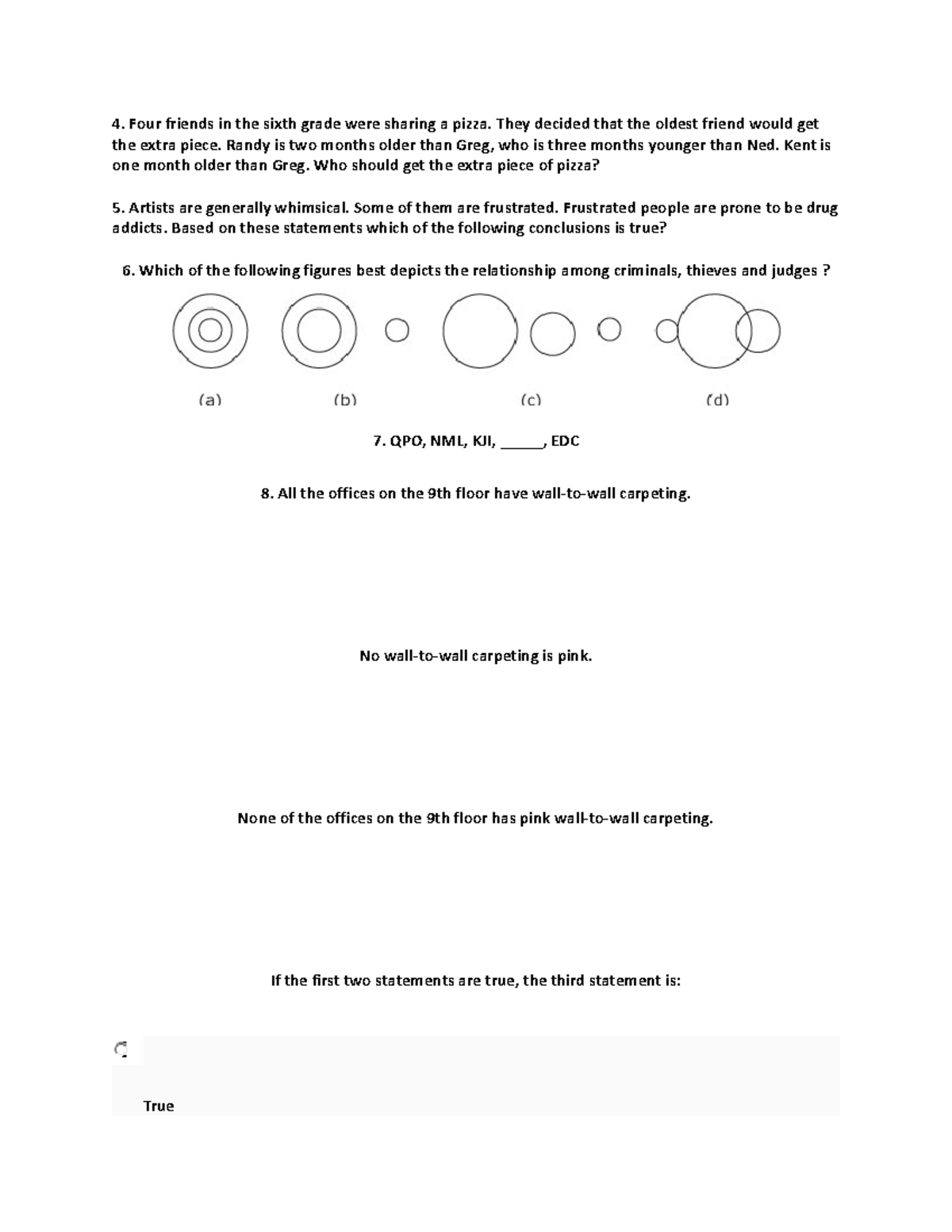 Logical Reasoning Test Samples - Problem Solving & Puzzles - Studocu