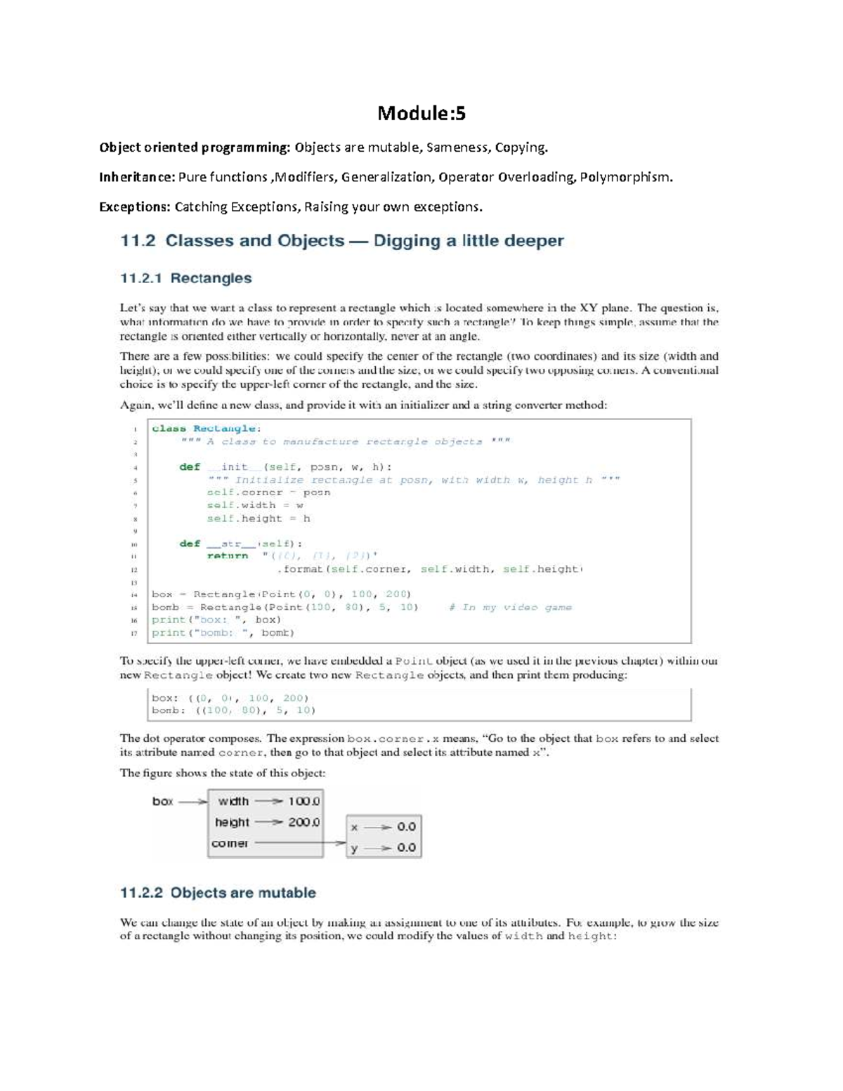 Module 5 - notes - bachelors of engineering - Module: Object oriented ...