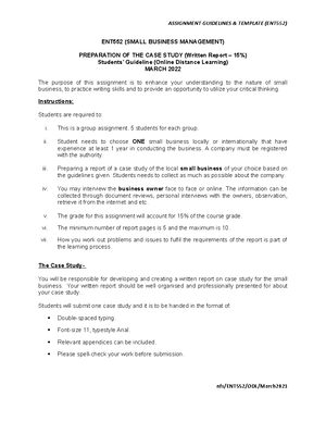 Group 4 Assignment 1 CASE Study Report - FACULTY OF HOTEL AND TOURISM ...