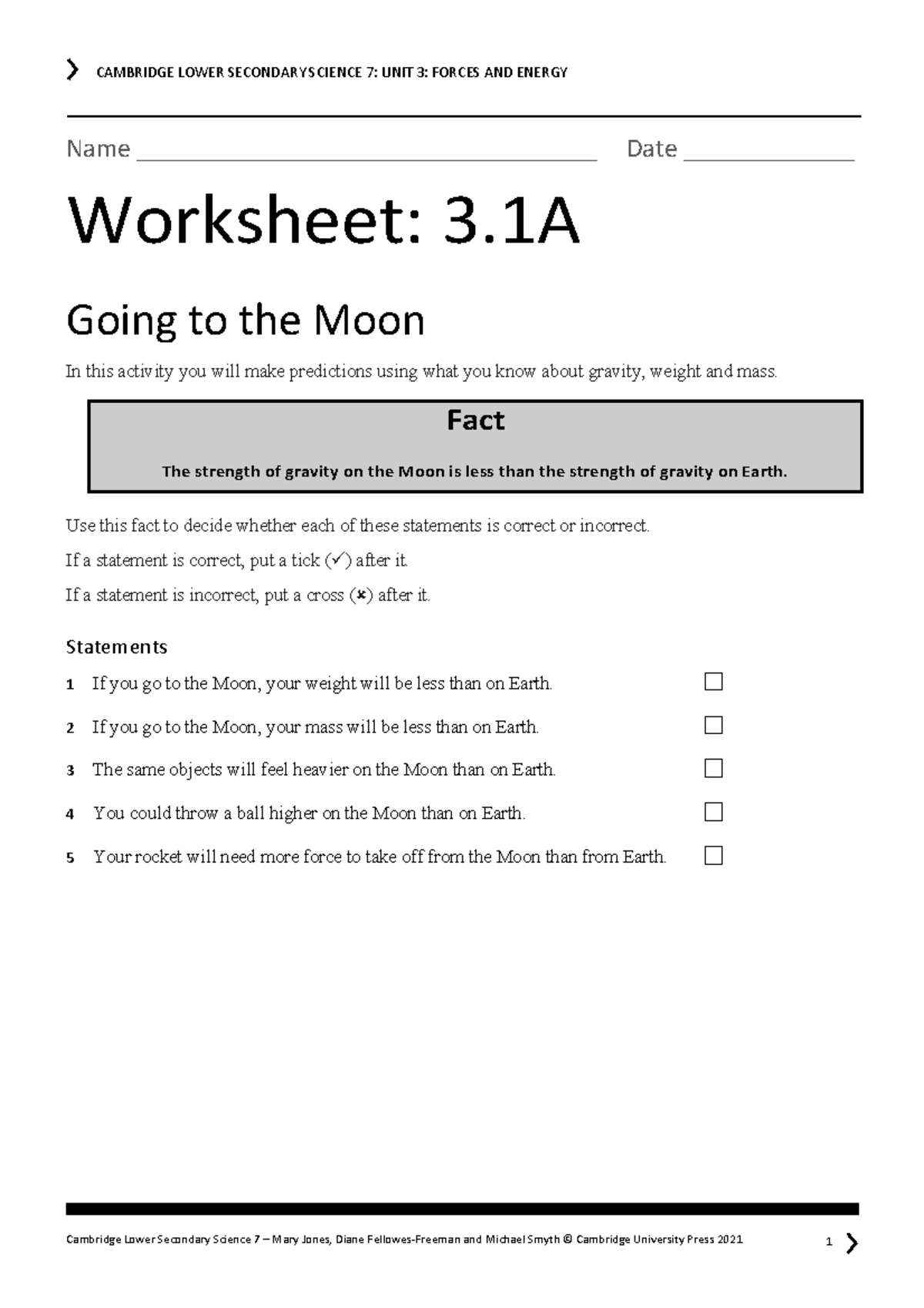 S7 U3 Worksheets - Gravity, Weight & Energy Predictions Practice - Studocu