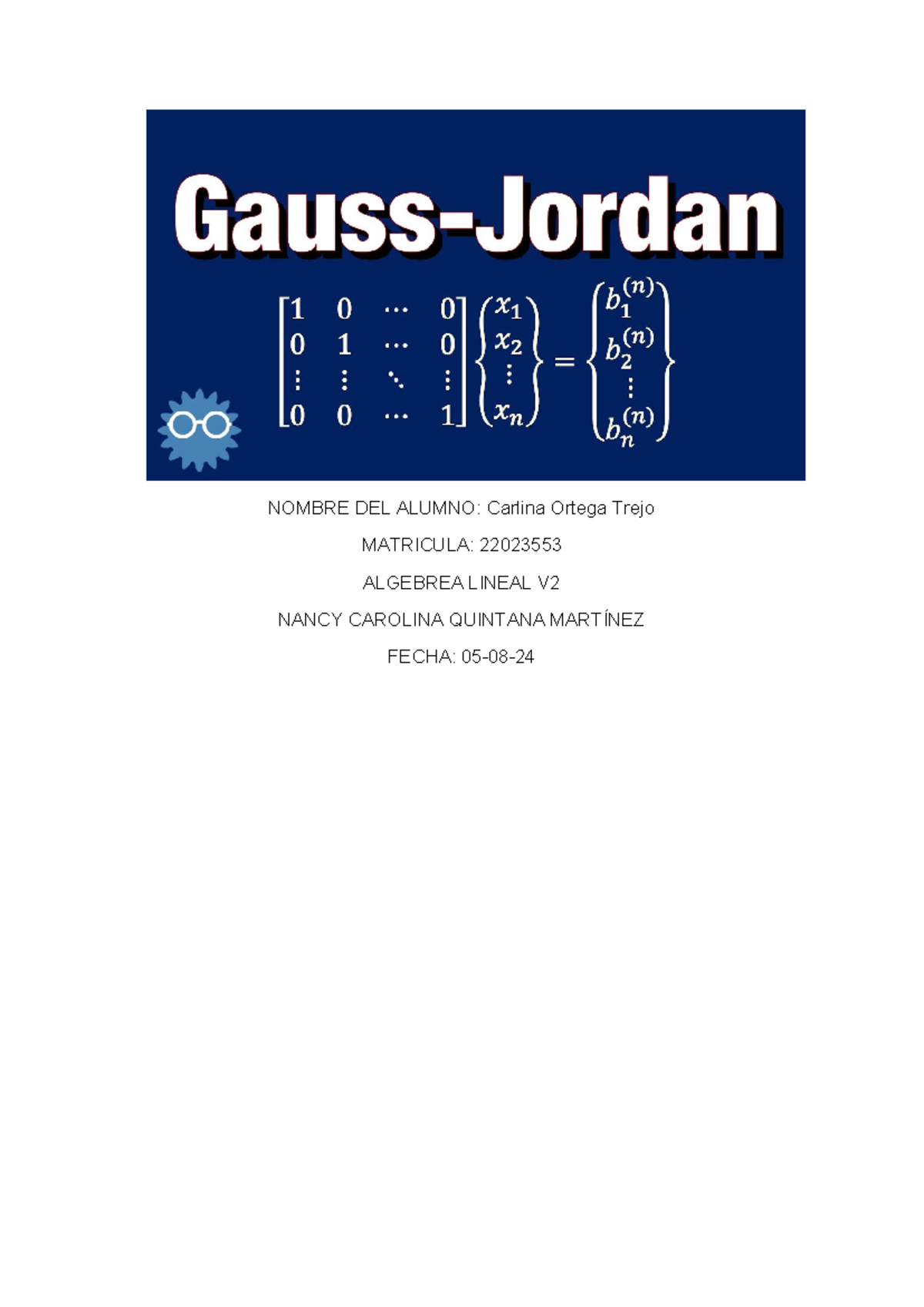 Lección 2: Método de Gauss-Jordan para Ecuaciones Lineales - Studocu