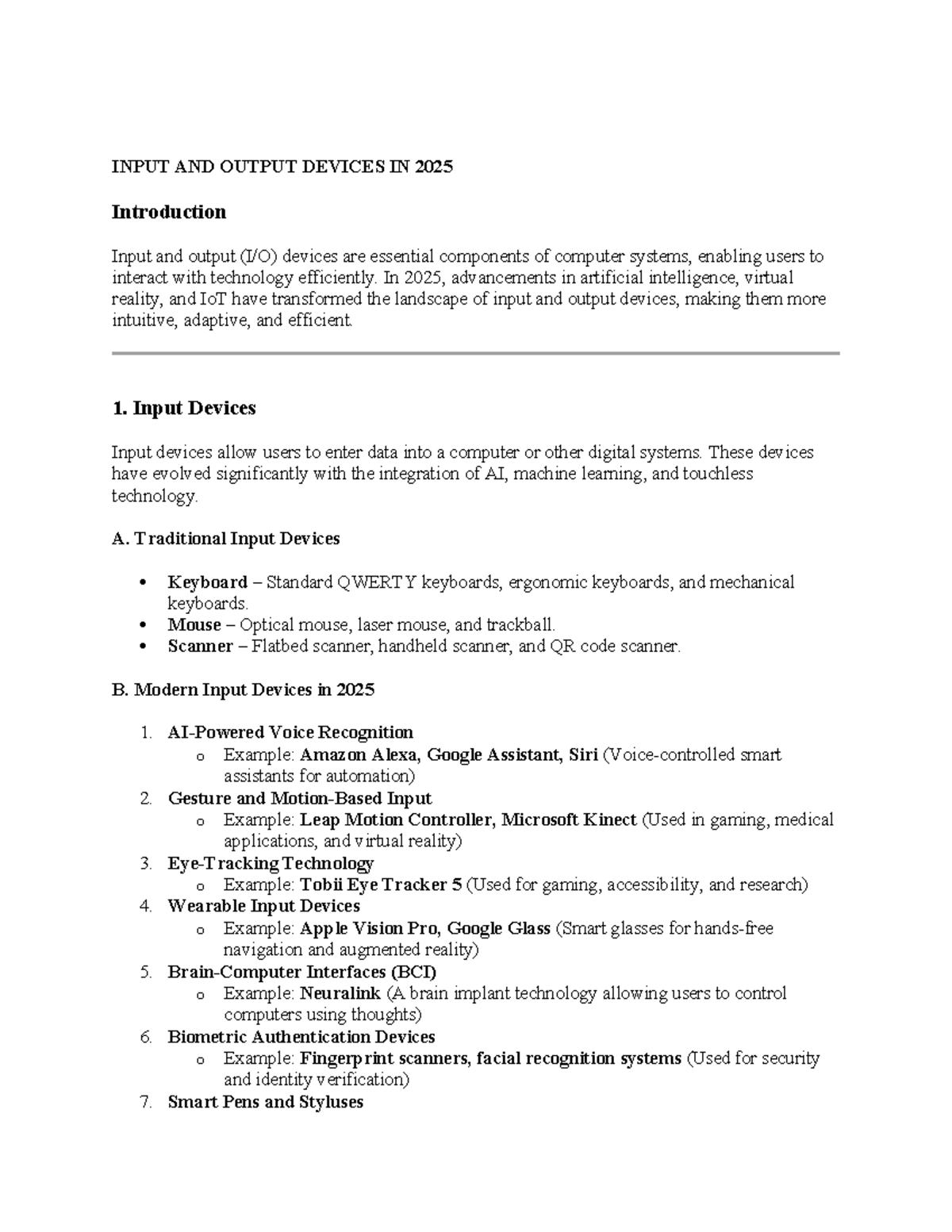 Chapter 4: Input and Output Devices in 2025 - Studocu