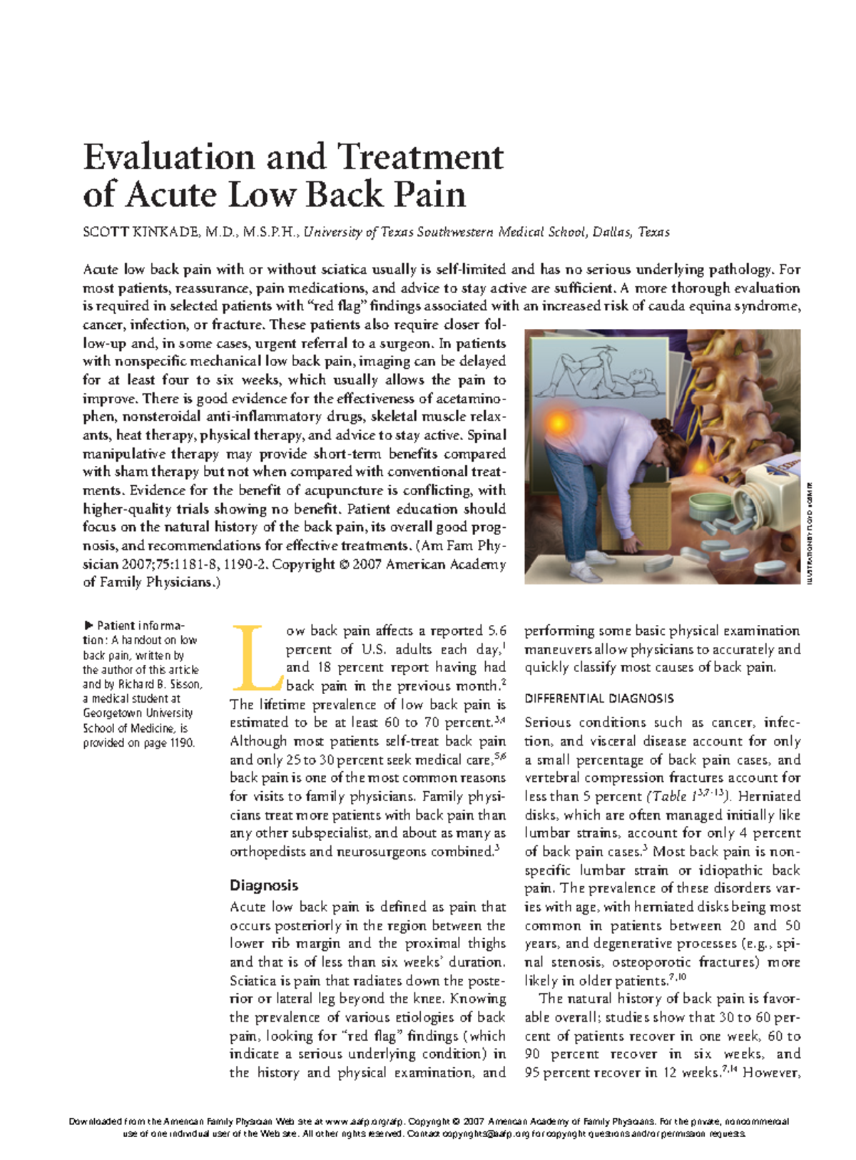 P1181 - Hgjhgjj - Evaluation and Treatment of Acute Low Back Pain SCOTT ...