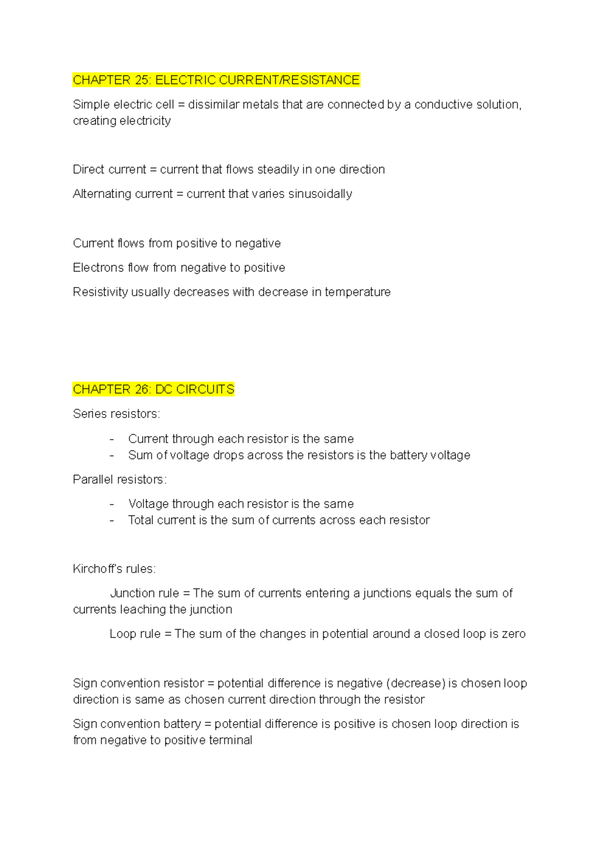 Physics 2: Chapters 25-35 Summary on Electricity, Magnetism, and Light