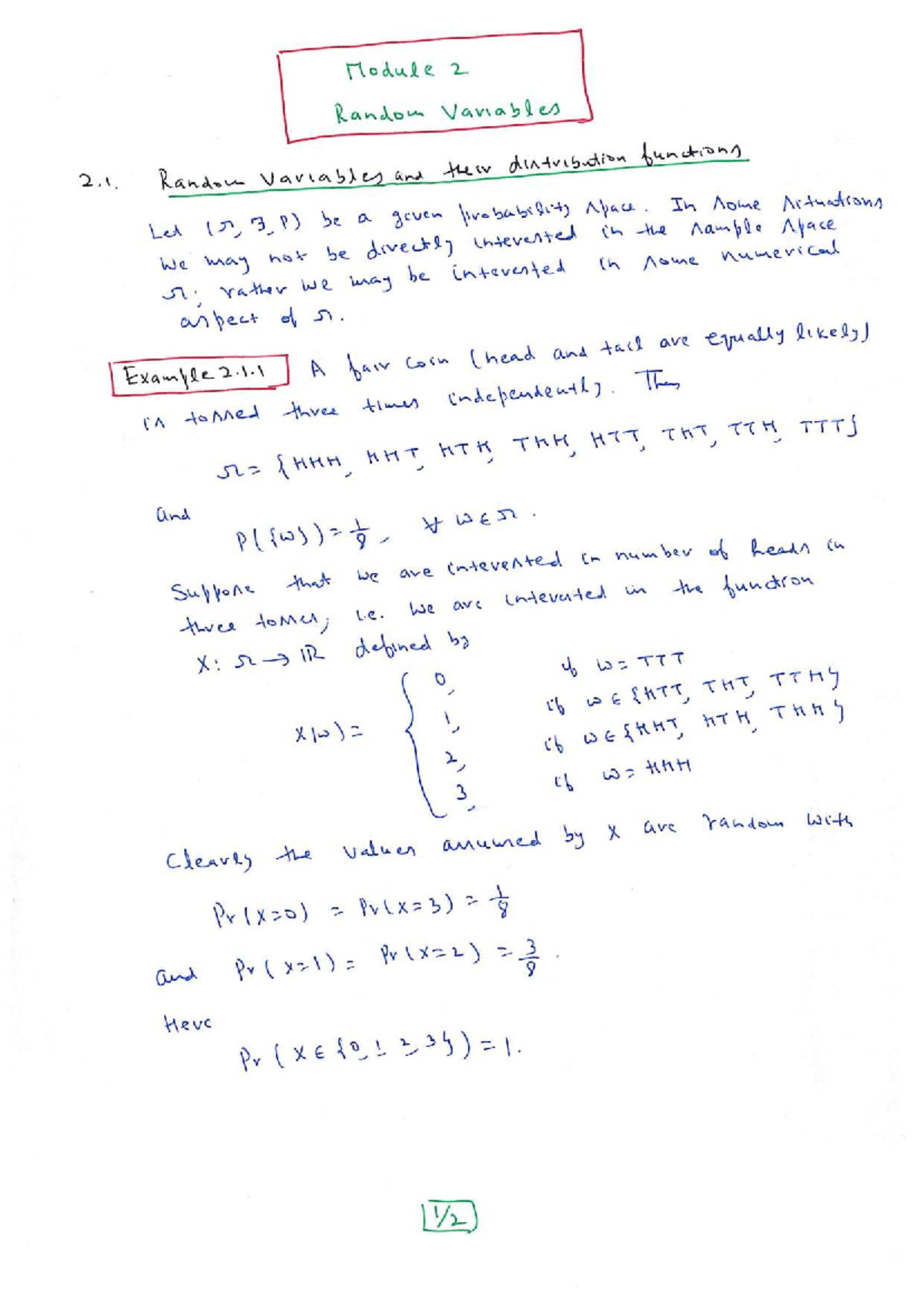 Module 2 - Overview of Random Variables and Their Applications - Studocu