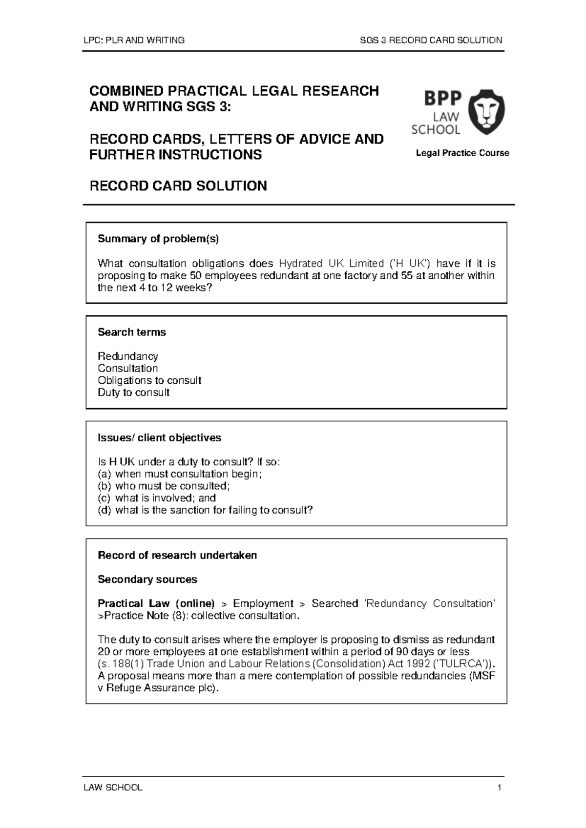SGS 3 record card solution - LPC: PLR AND WRITING SGS 3 RECORD CARD ...