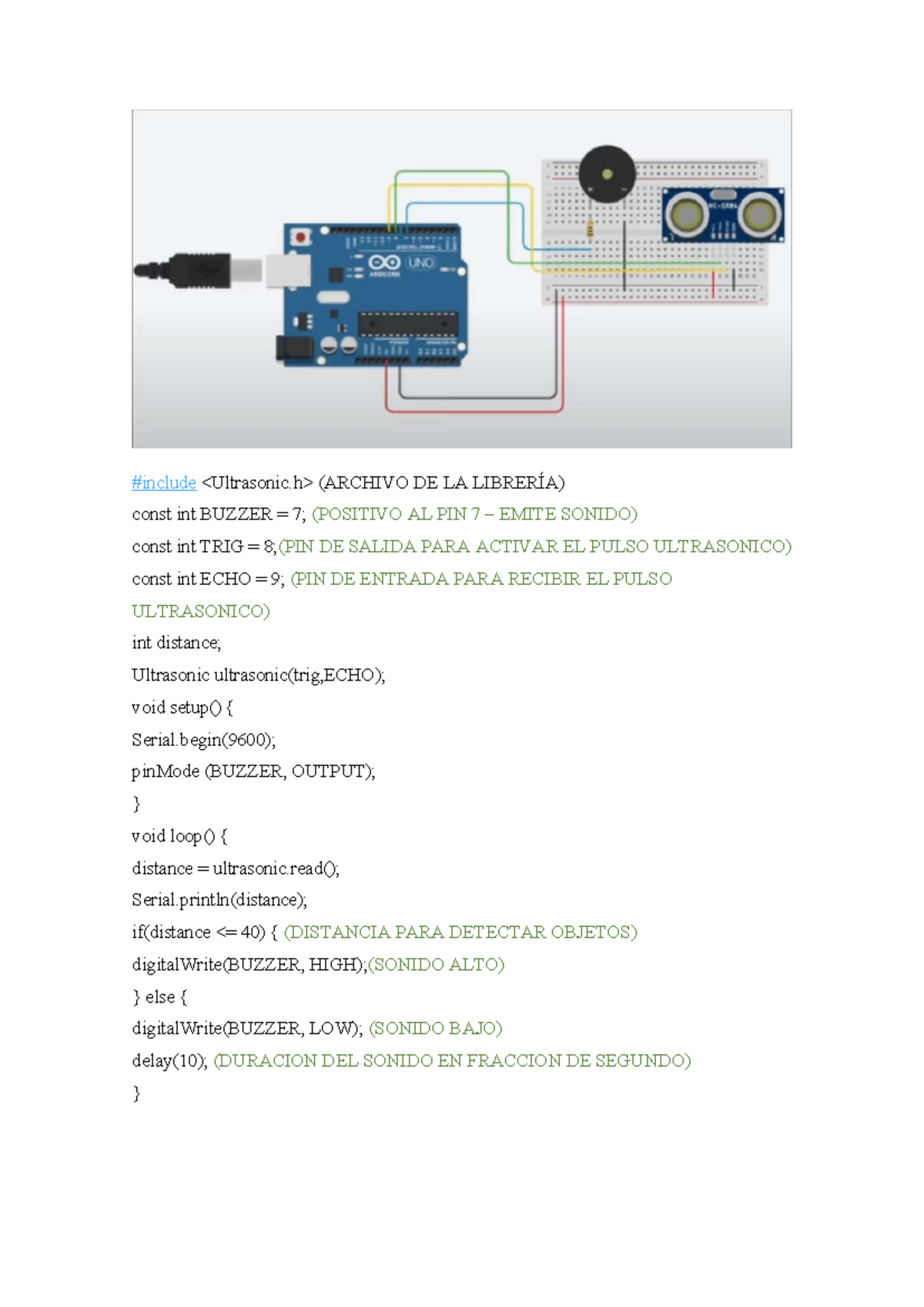 Codigo Y Diagrama - arduino - #include (ARCHIVO DE LA LIBRERÍA) const ...