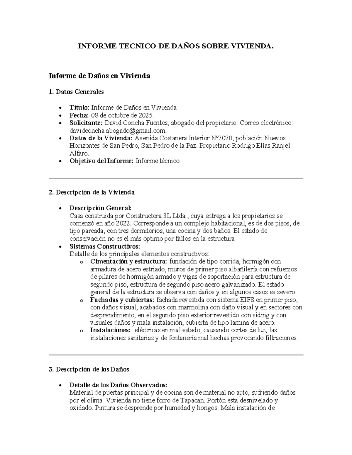 INFORME TÉCNICO DE DAÑOS EN VIVIENDA - R. E. R. A. 2025 - Document Preview