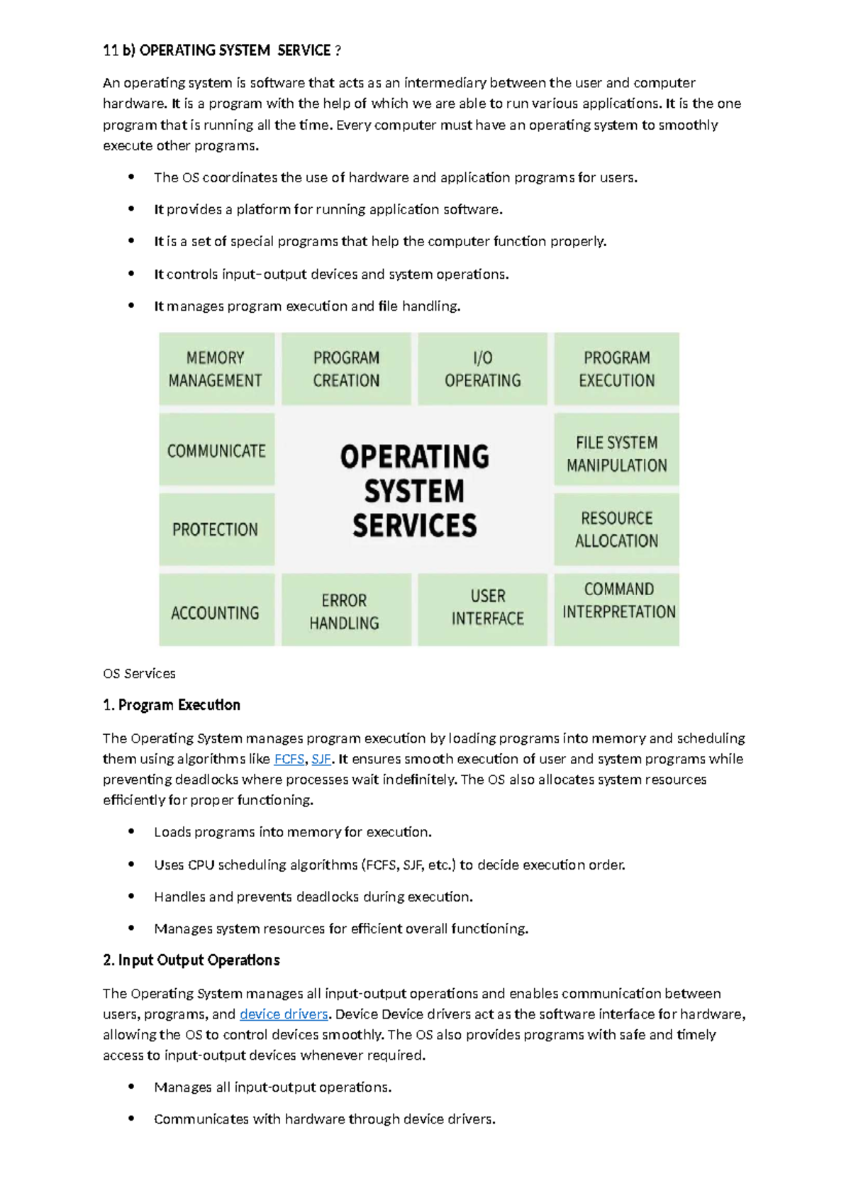 OS Services Overview: Key Functions and Management Techniques - Studocu