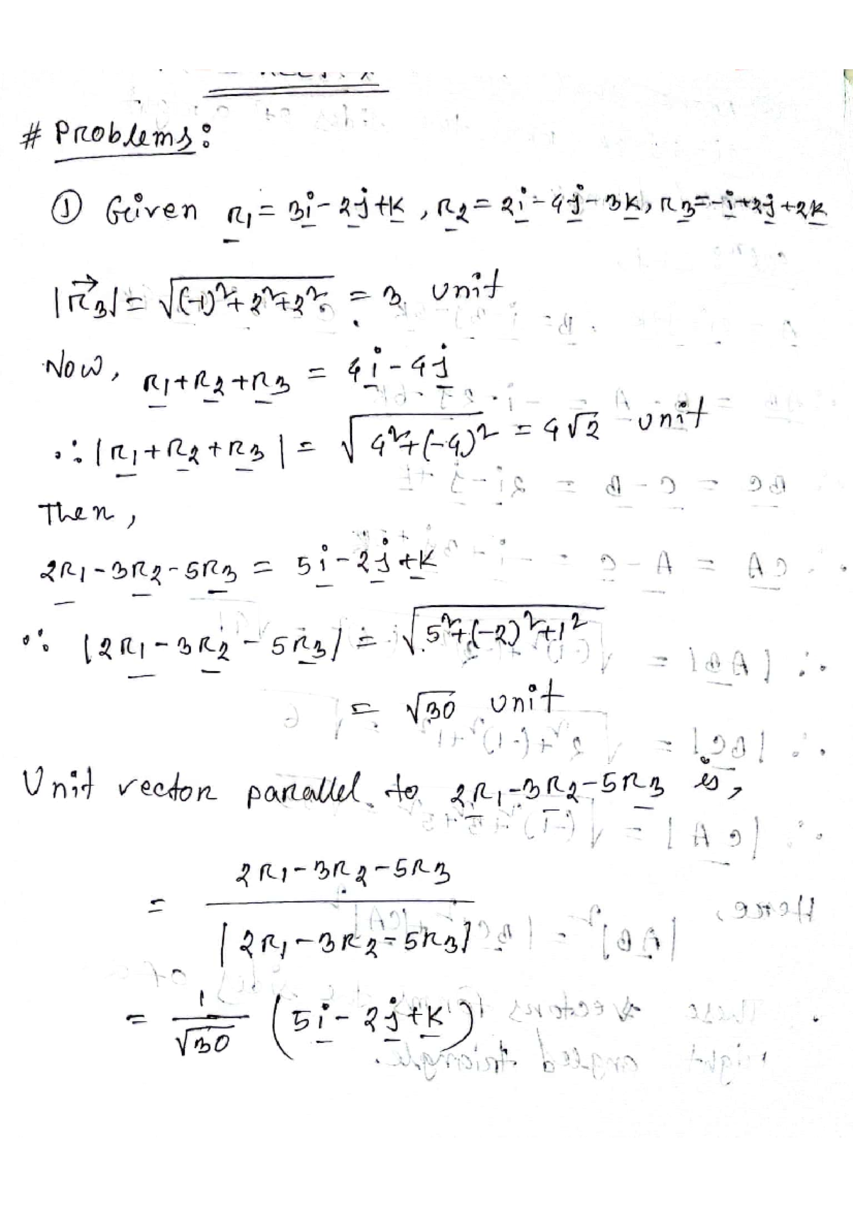 Math 104: Vector Problems and Solutions Sheet 7 - Studocu