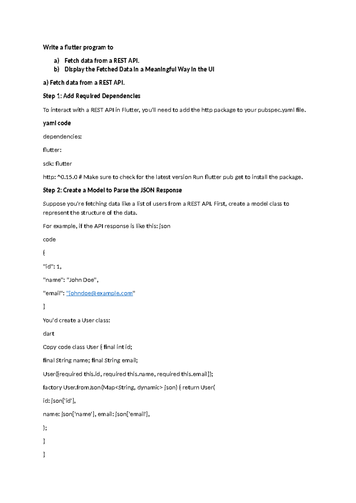 Flutter Programming: Fetching & Displaying Data from REST API (CS101 ...