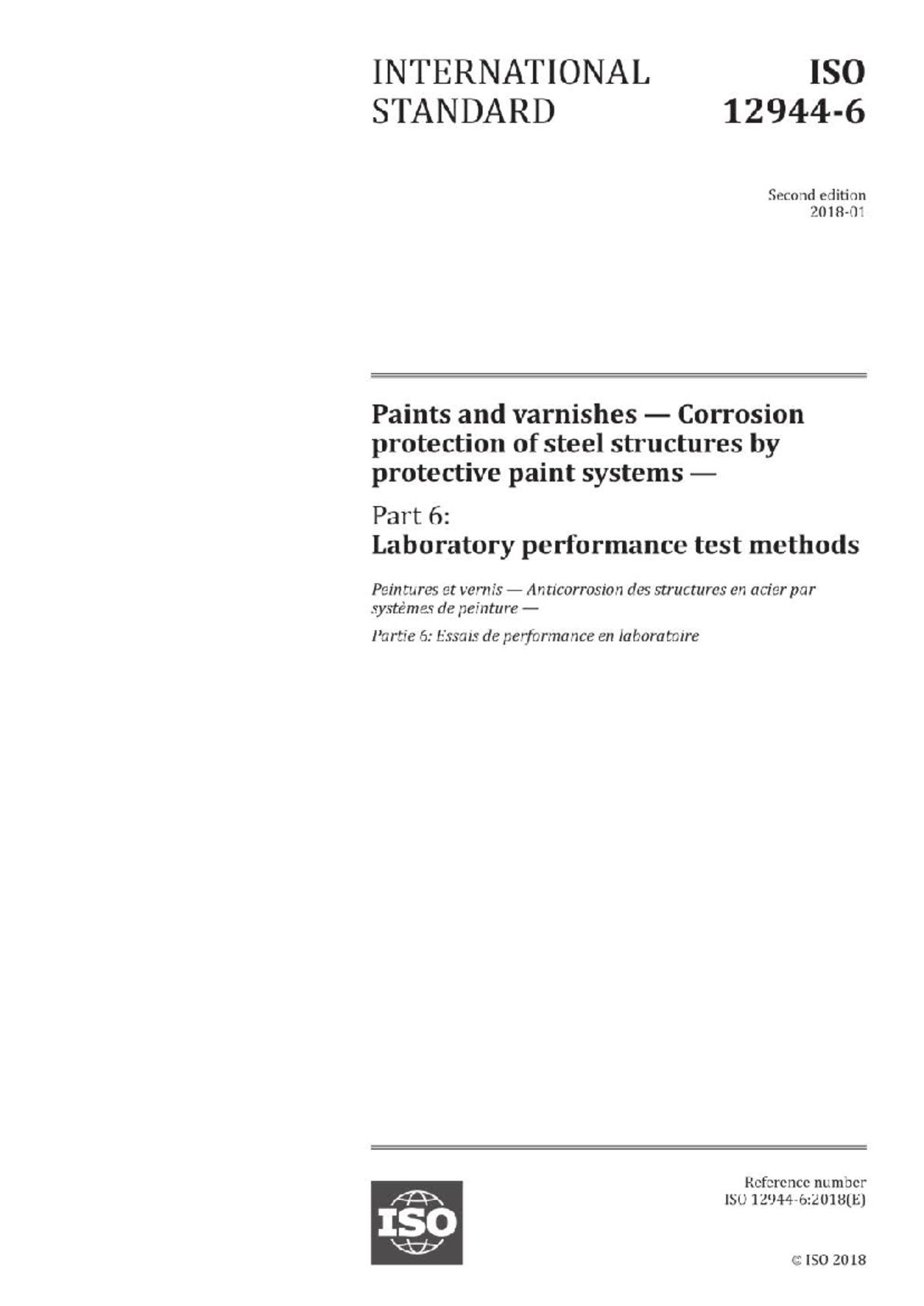 ISO 12944-6:2018 - Laboratory Performance Test Methods for Protective ...