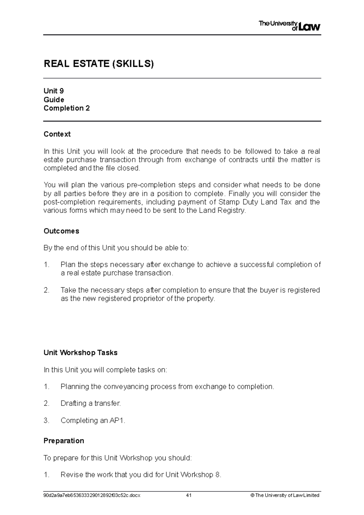 2223 re ws09 ce01 guide - real estate workshop 9 material - REAL ESTATE ...