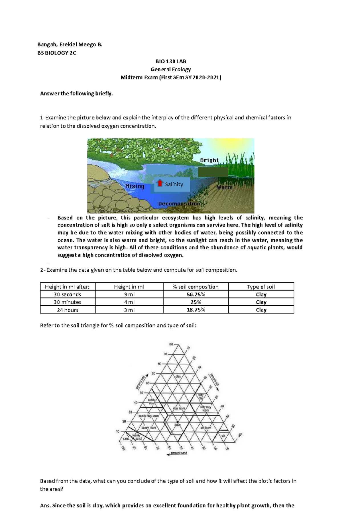 BIO 130 ECO Lab Midterm Exam Review: Key Concepts & Findings - Studocu