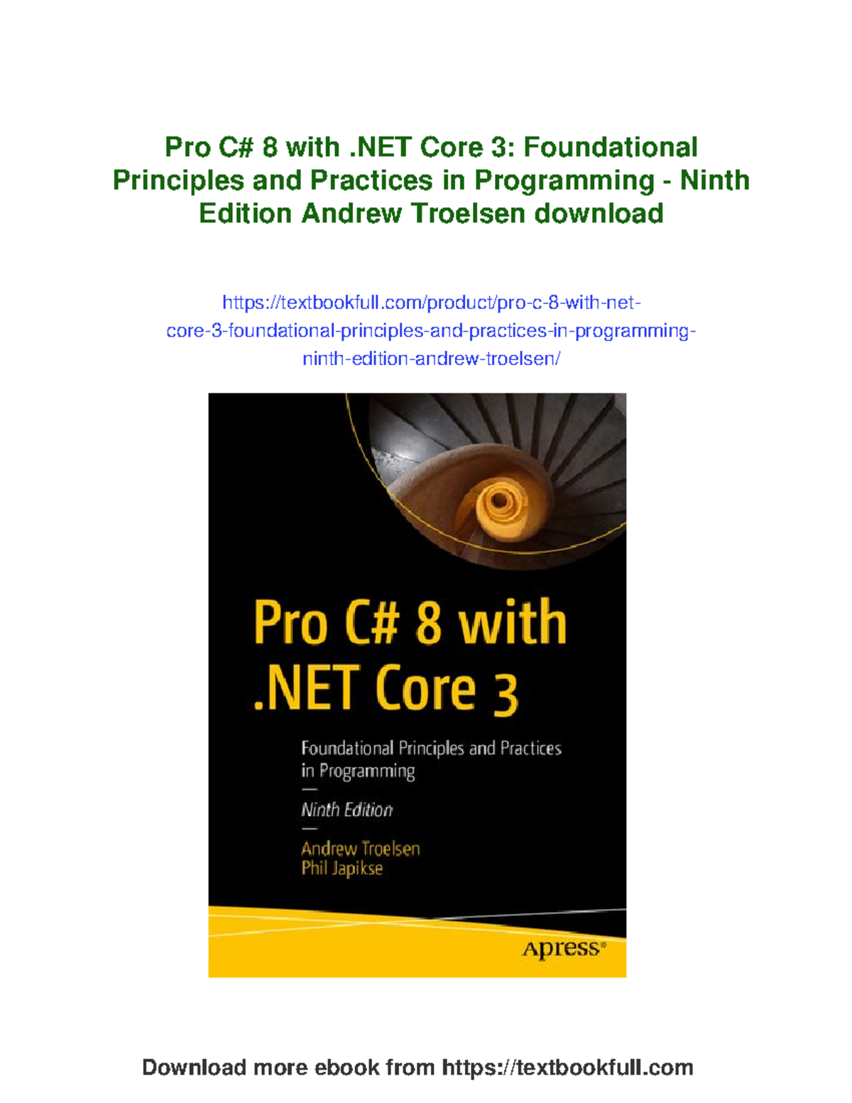 Pro 8 with .NET Core 3: Foundational Principles and Practices in ...