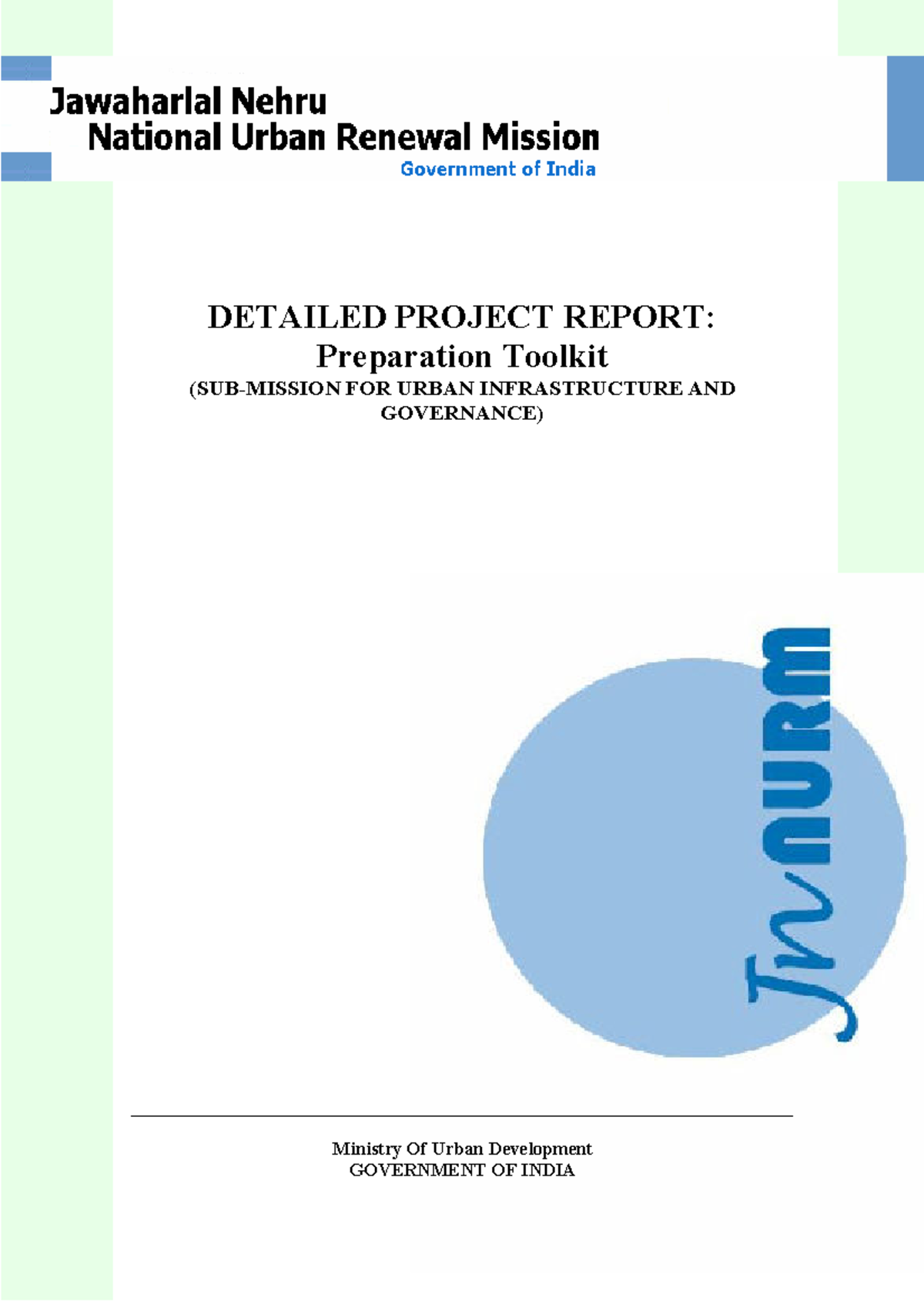 DPR: Preparation Toolkit for Urban Infrastructure & Governance - Studocu