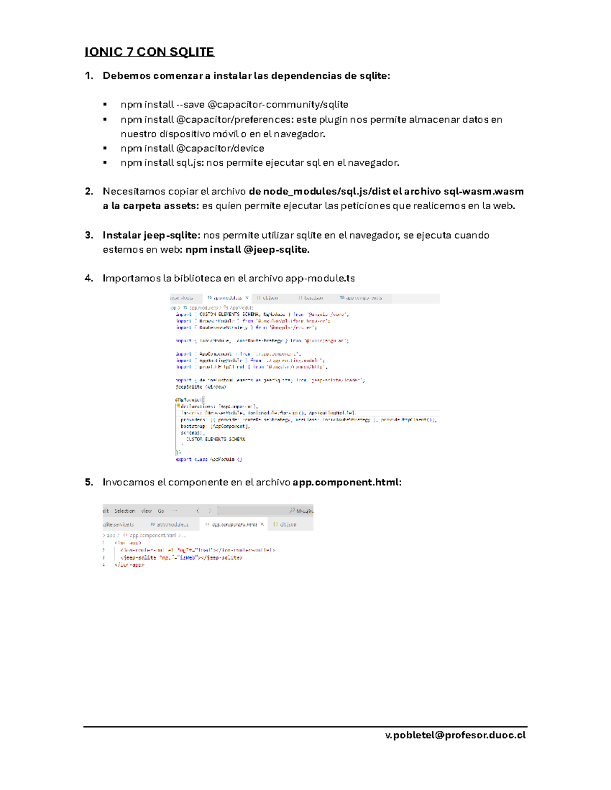 Ionic 7 CON SQLite: Guía de Instalación y Configuración detallada - Studocu