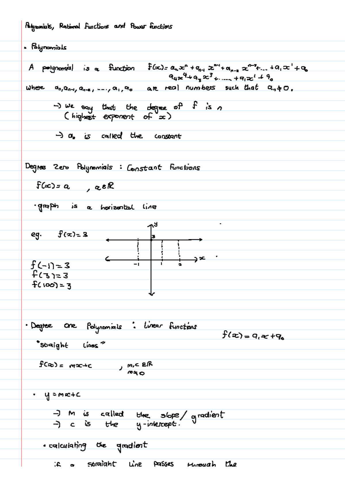 Math 124 Polynomials, Rational and Power Functions - Polynomials ...