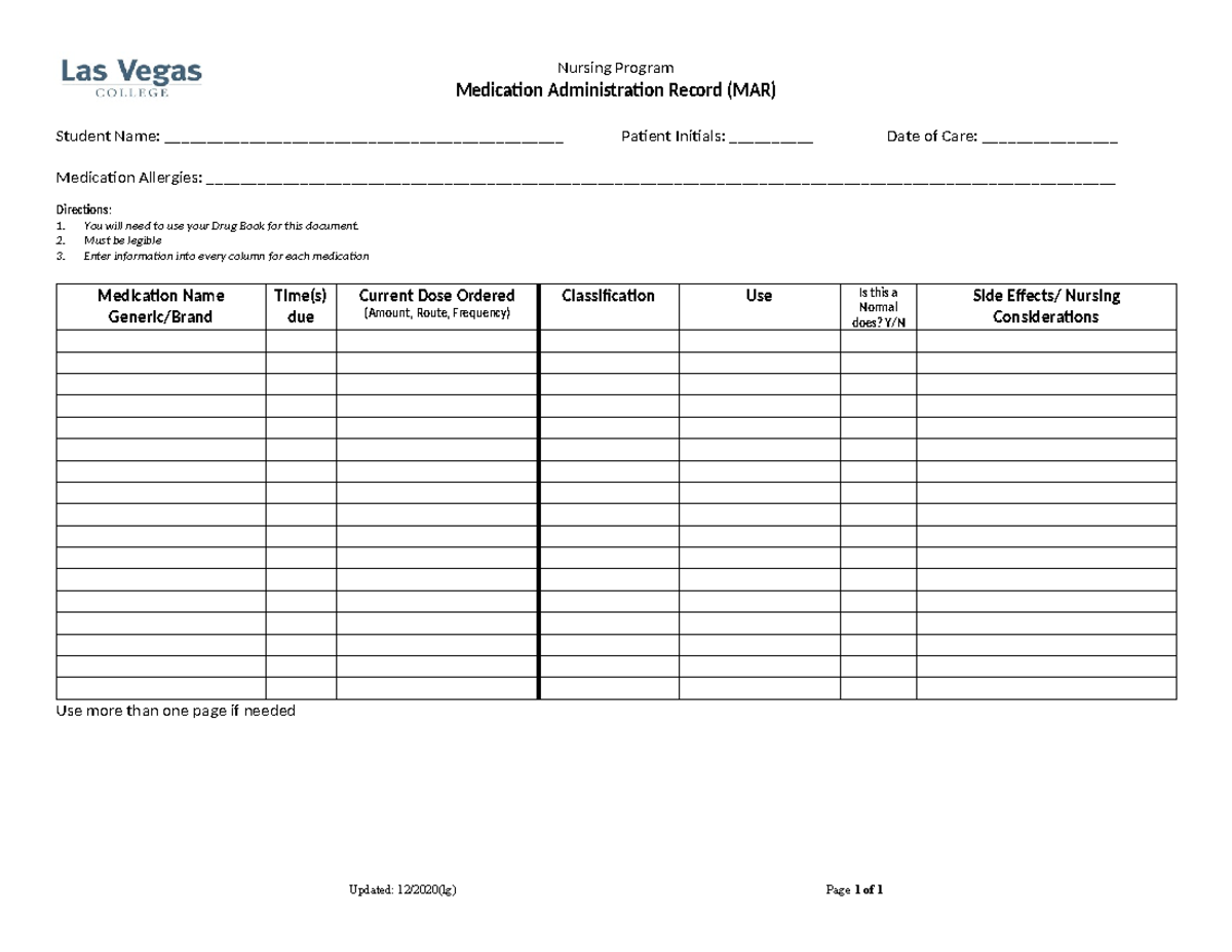 MAR-Medication+Administration+Record+%28option+3%29+ Blank+ Template ...