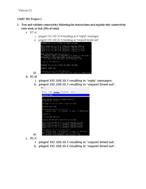CMIT 351 Project 1: Connectivity & VLAN Validation Analysis - Studocu